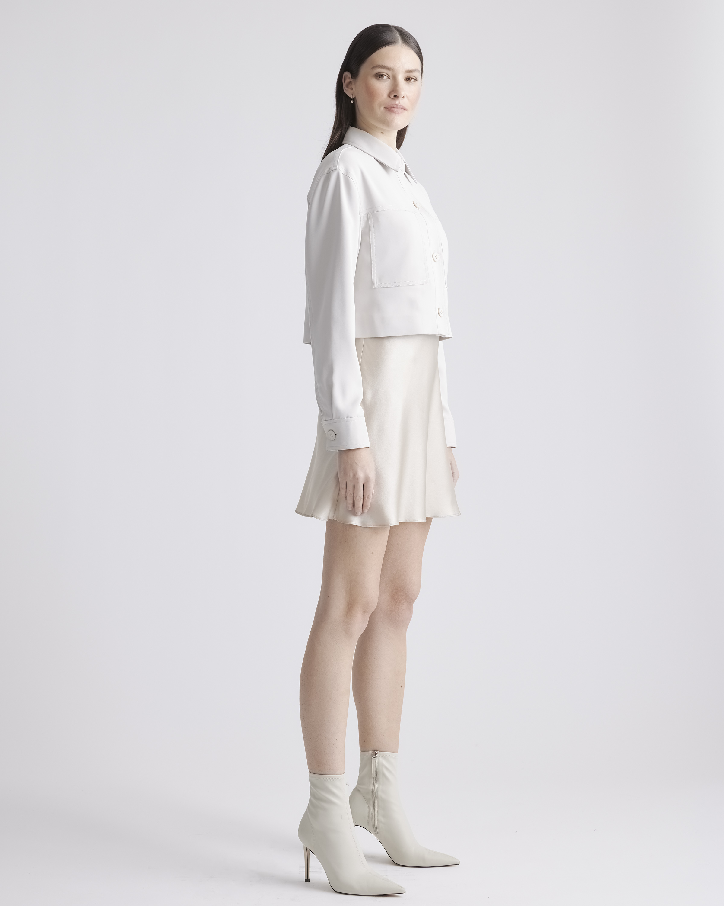 Stretch Crepe Cropped Jacket — Image 25