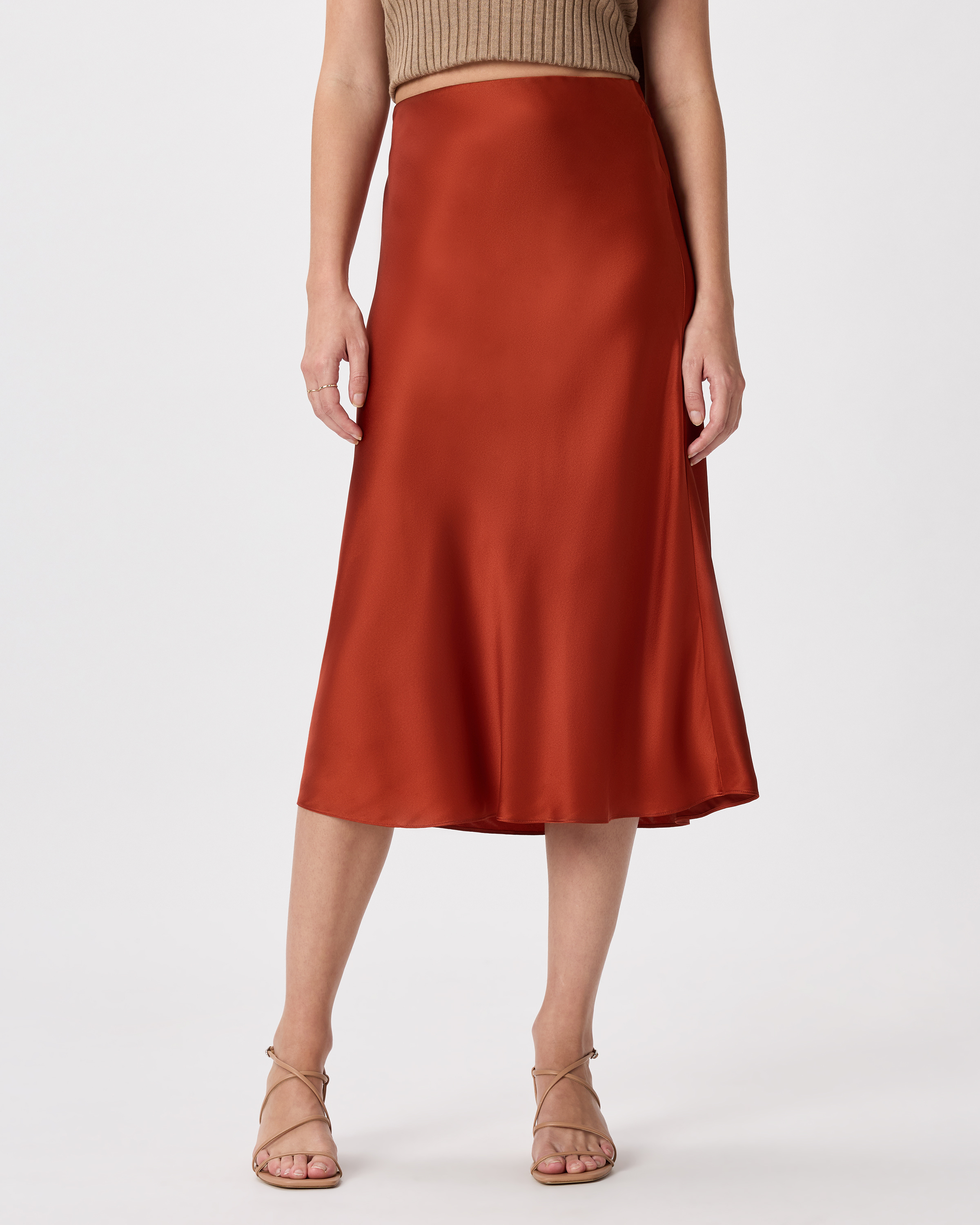 forest-green 100% Washable Silk Skirt — Image 20