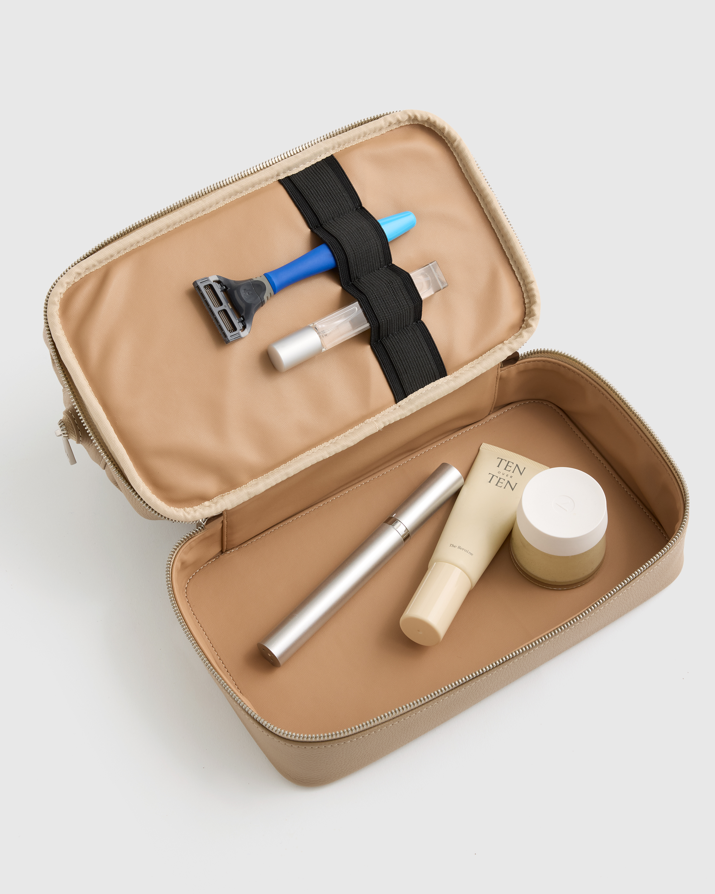 Italian Leather Dual Compartment Toiletry Bag — Image 10