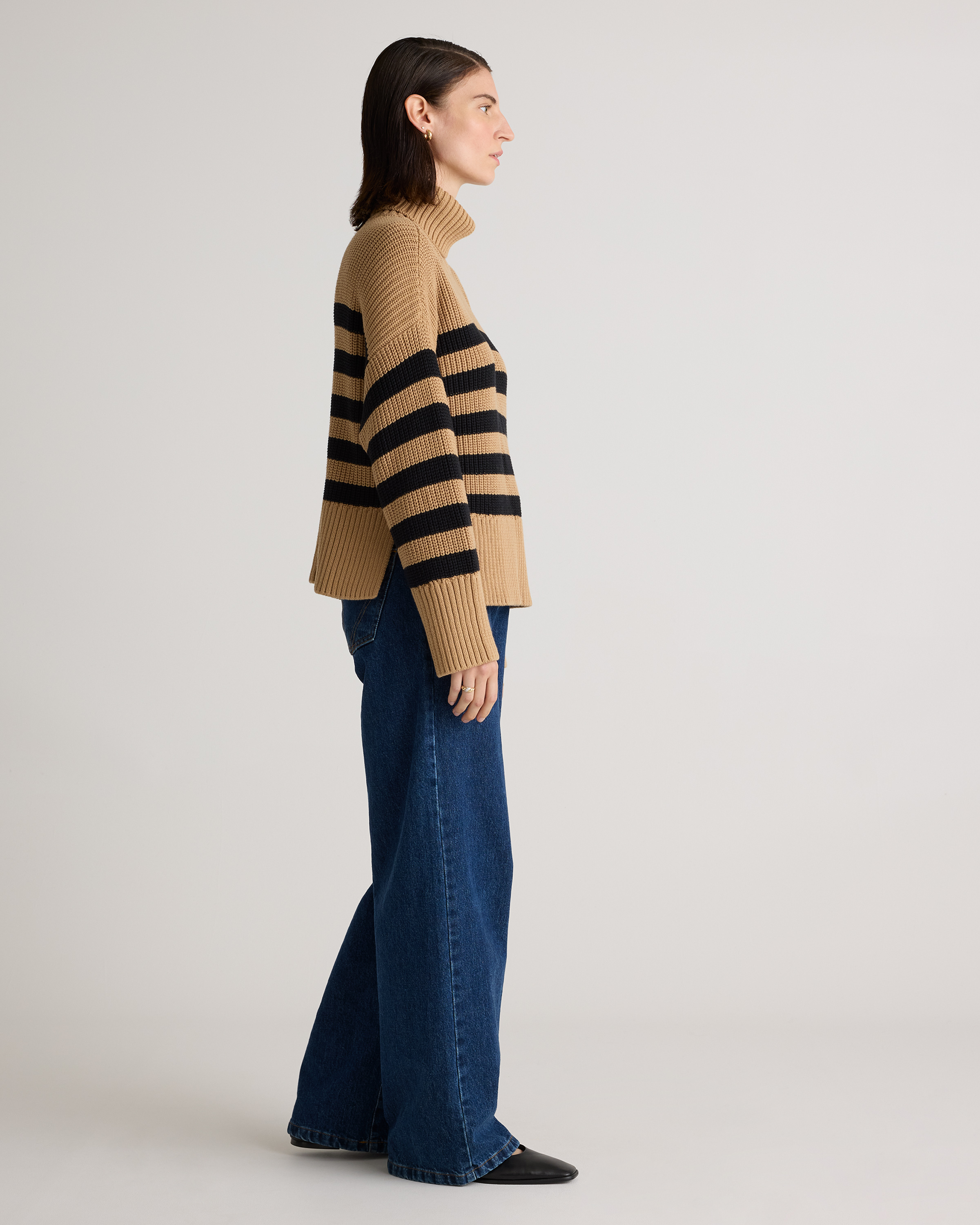 100% Organic Cotton Split Hem Turtleneck Sweater — Image 13