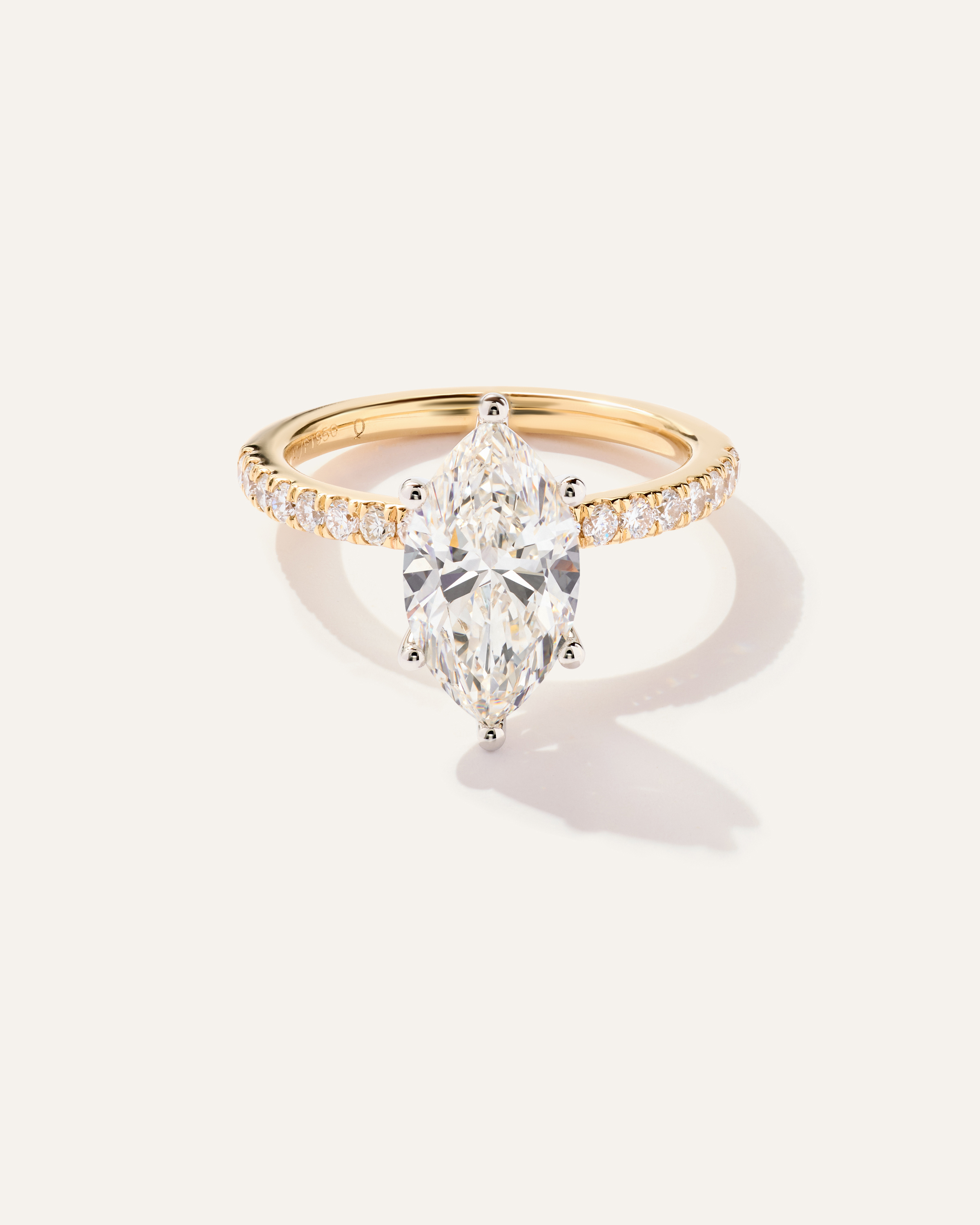 Lab Grown Diamond Marquise Petite Pave Engagement Ring - 2.5ct — Image 6