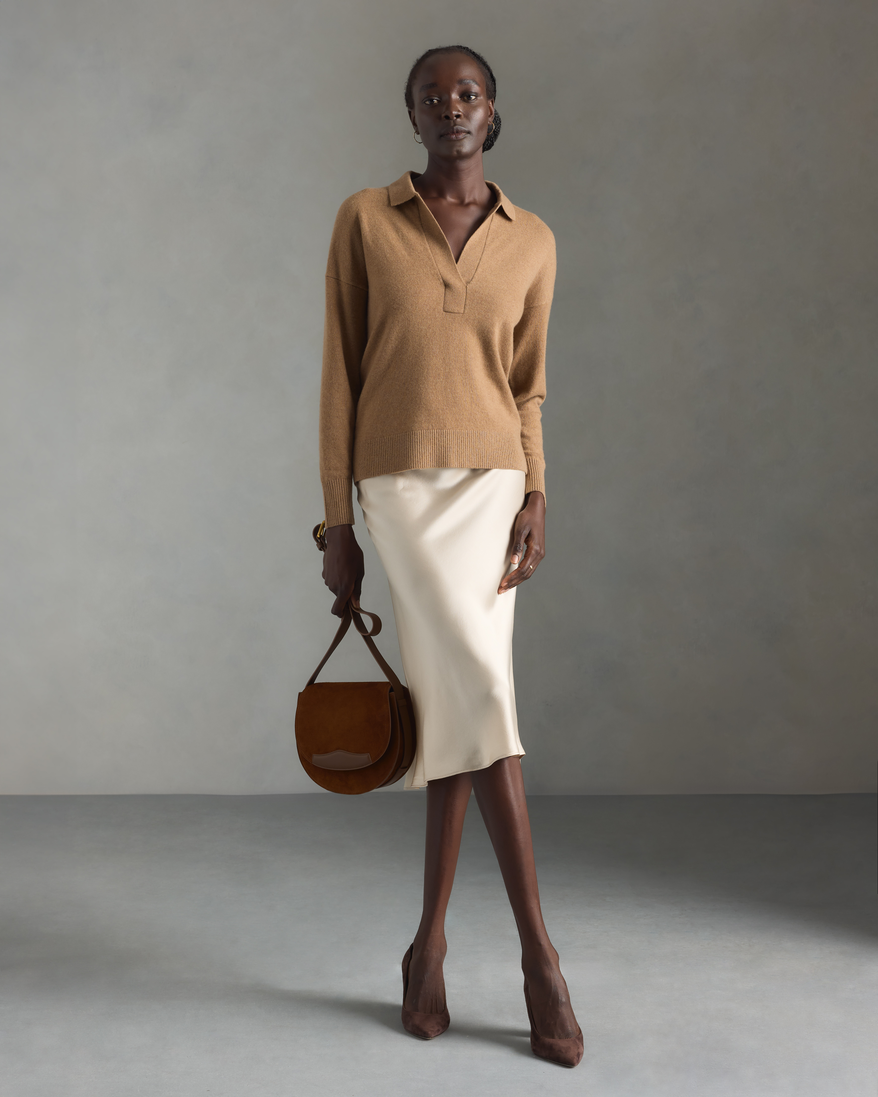 forest-green 100% Washable Silk Skirt — Image 8