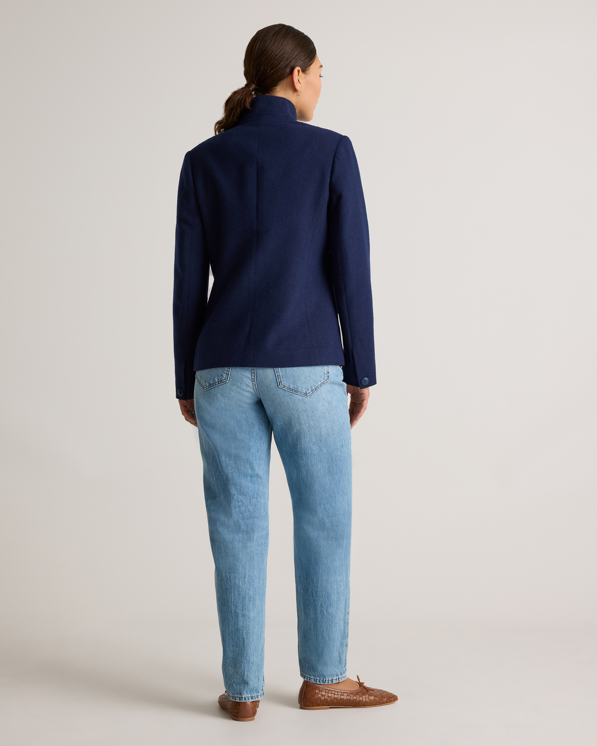 Italian Wool Stand Collar Blazer — Image 9