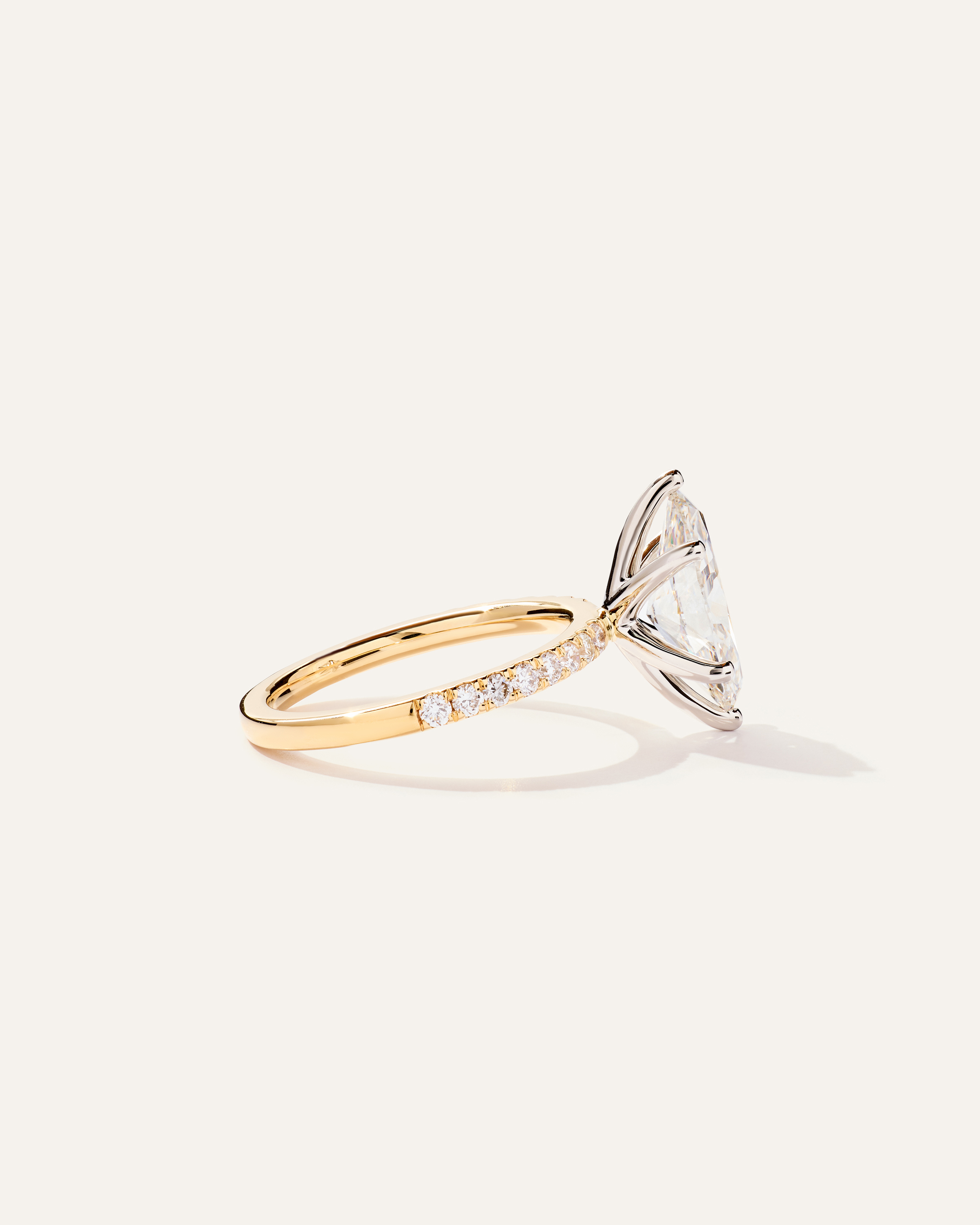 Lab Grown Diamond Marquise Petite Pave Engagement Ring - 2.5ct — Image 9