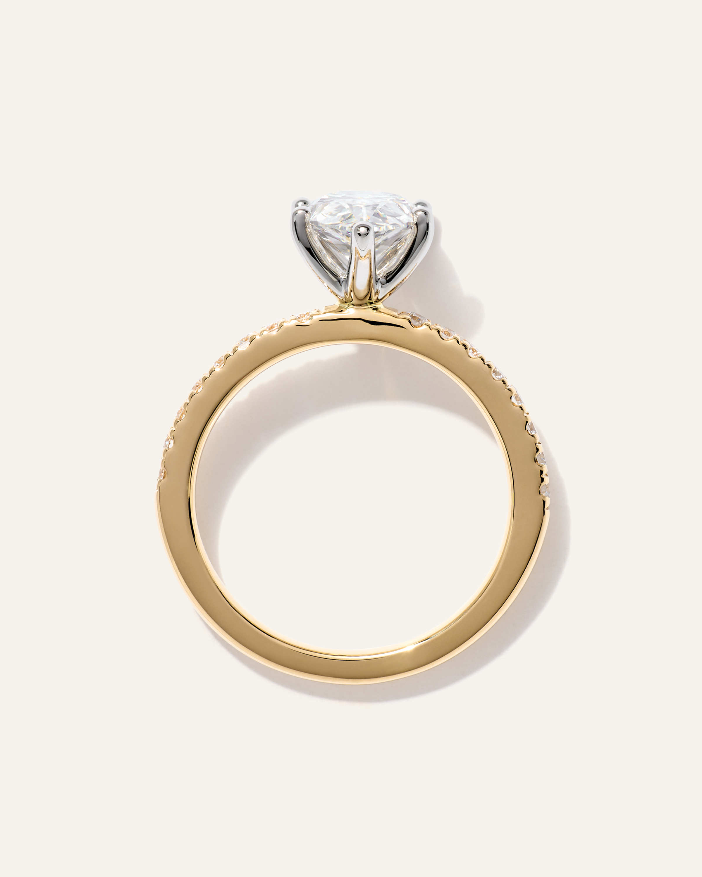 Lab Grown Diamond Pear Petite Pave Engagement Ring - 2ct — Image 5
