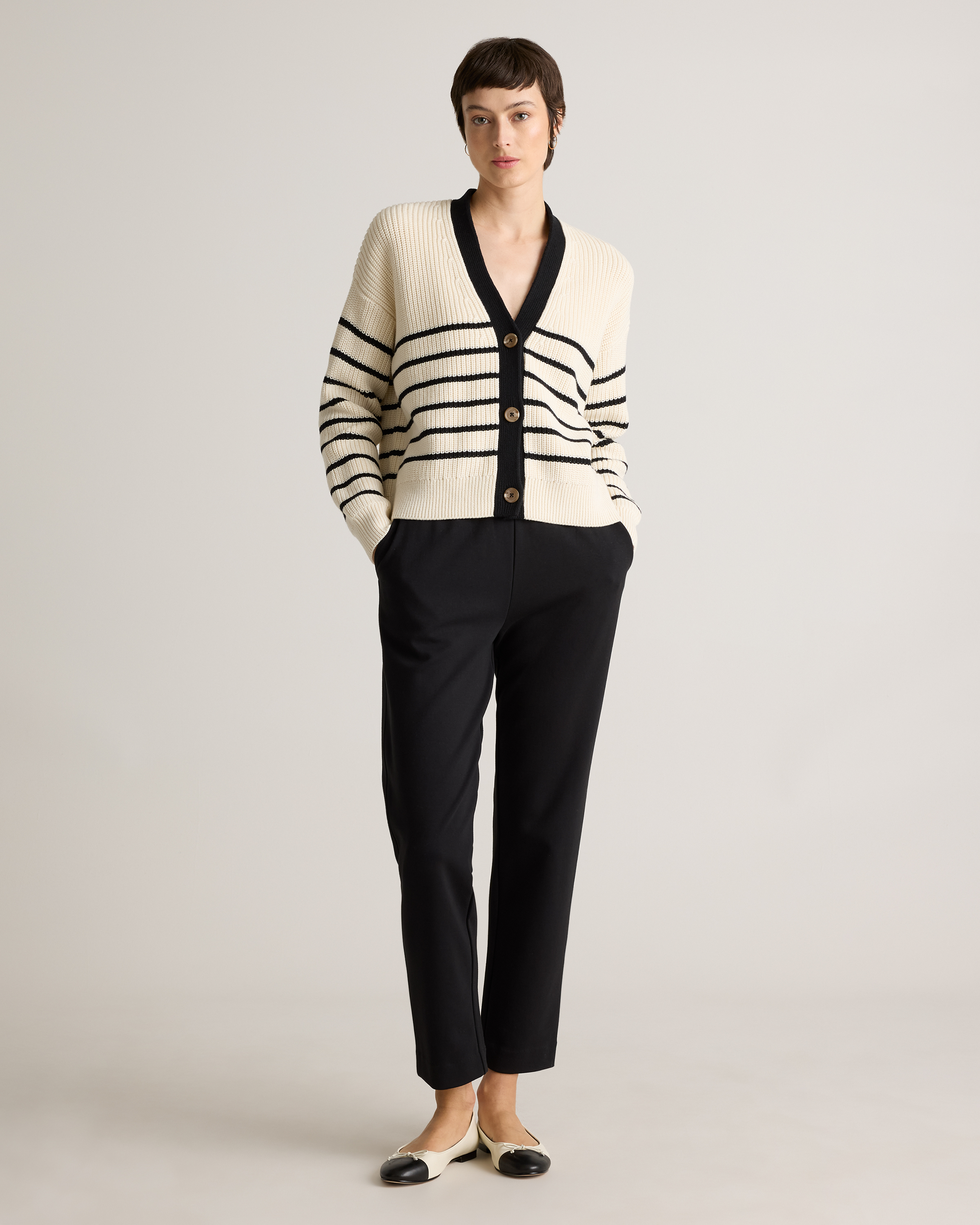 Organic Cotton Double Knit Straight Pants — Image 3