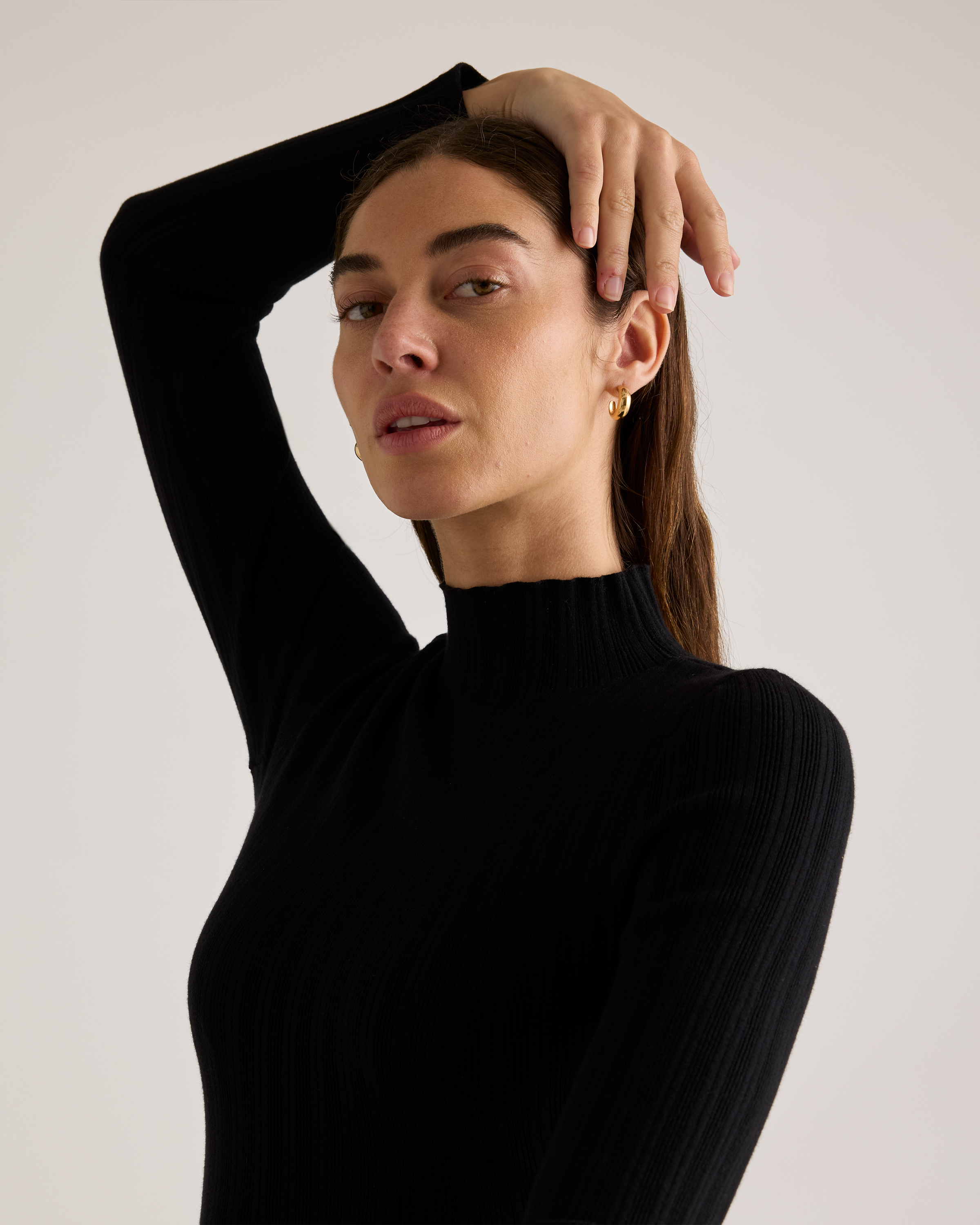 Cotton Cashmere Ribbed Turtleneck Bodysuit — Image 17