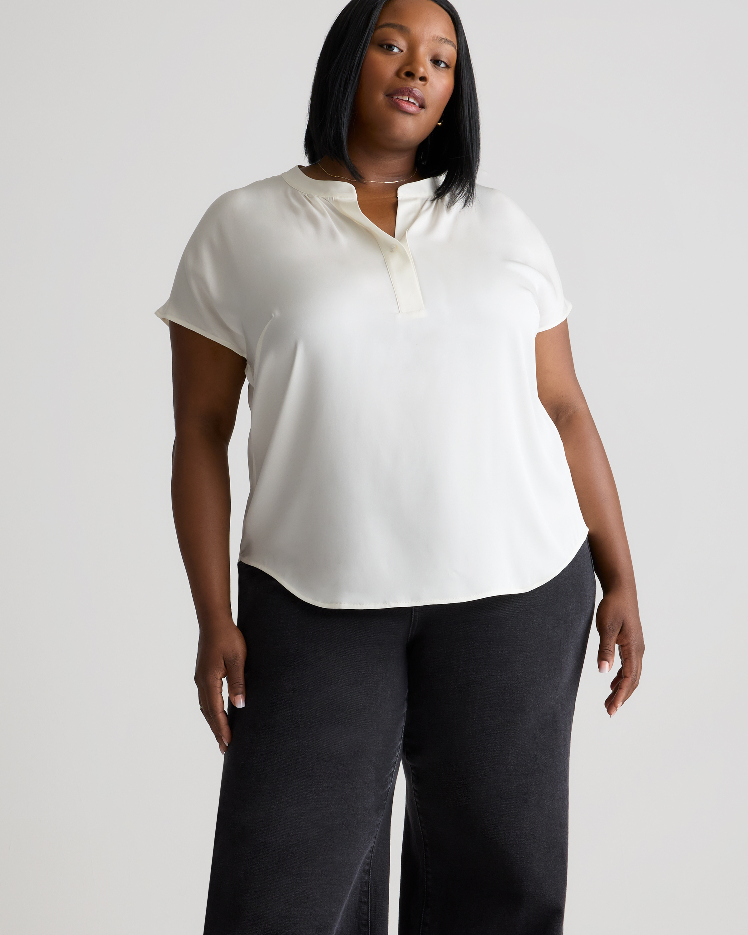 Washable Stretch Silk Dolman Sleeve Blouse — Image 16