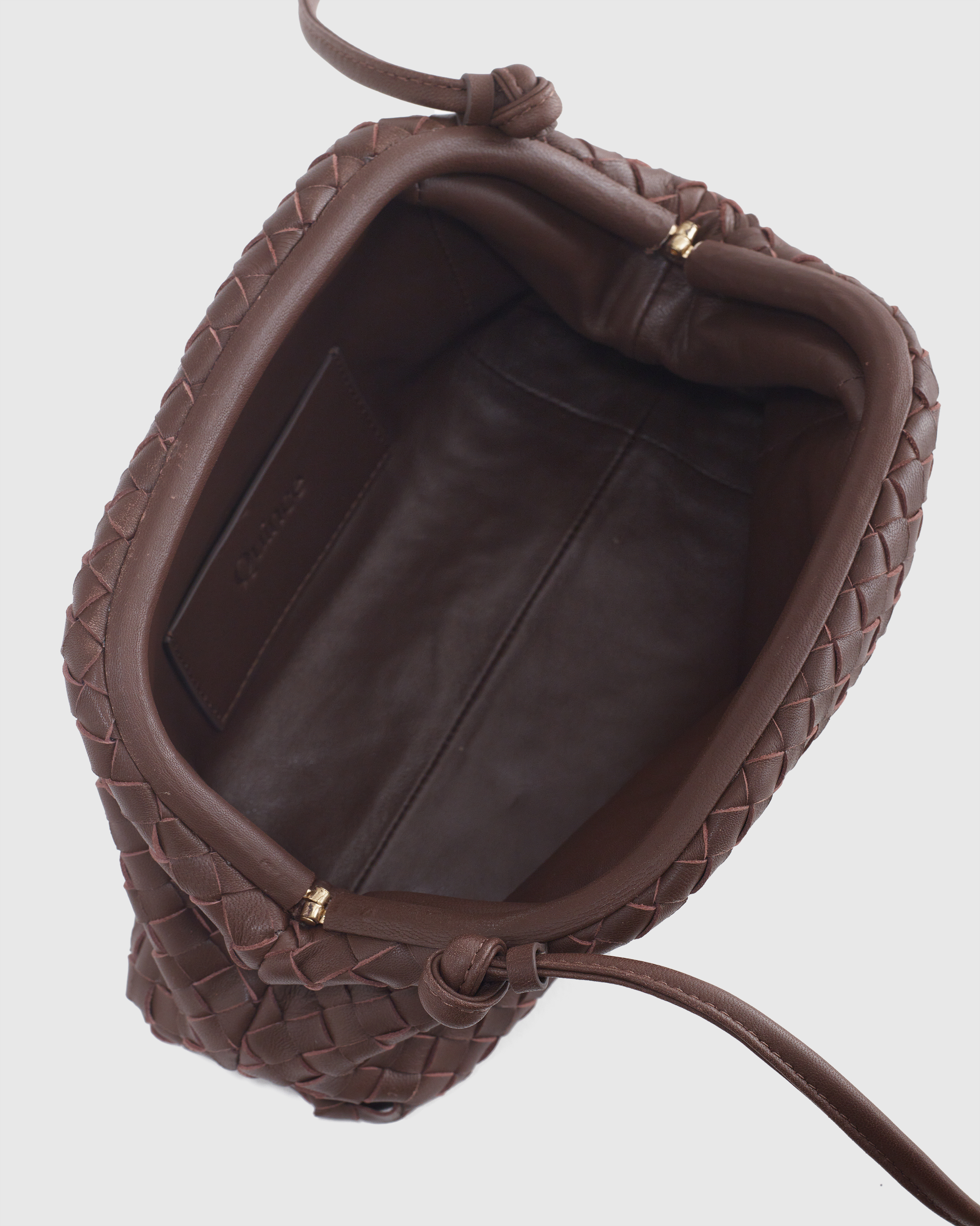 Italian Leather Handwoven Pouch Crossbody Clutch — Image 8