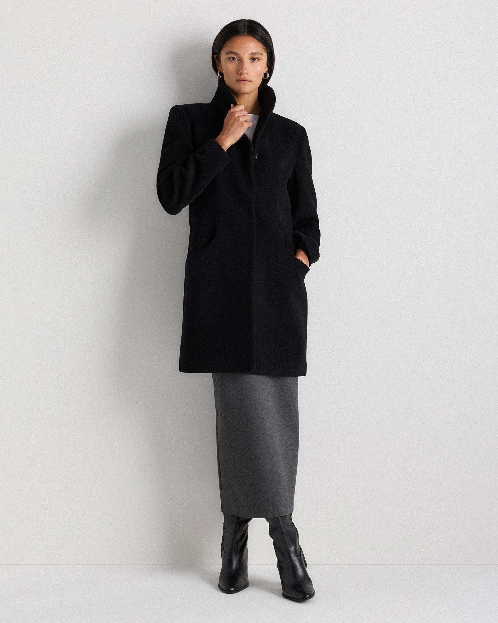 Wool Cashmere Cocoon Coat — Image 39