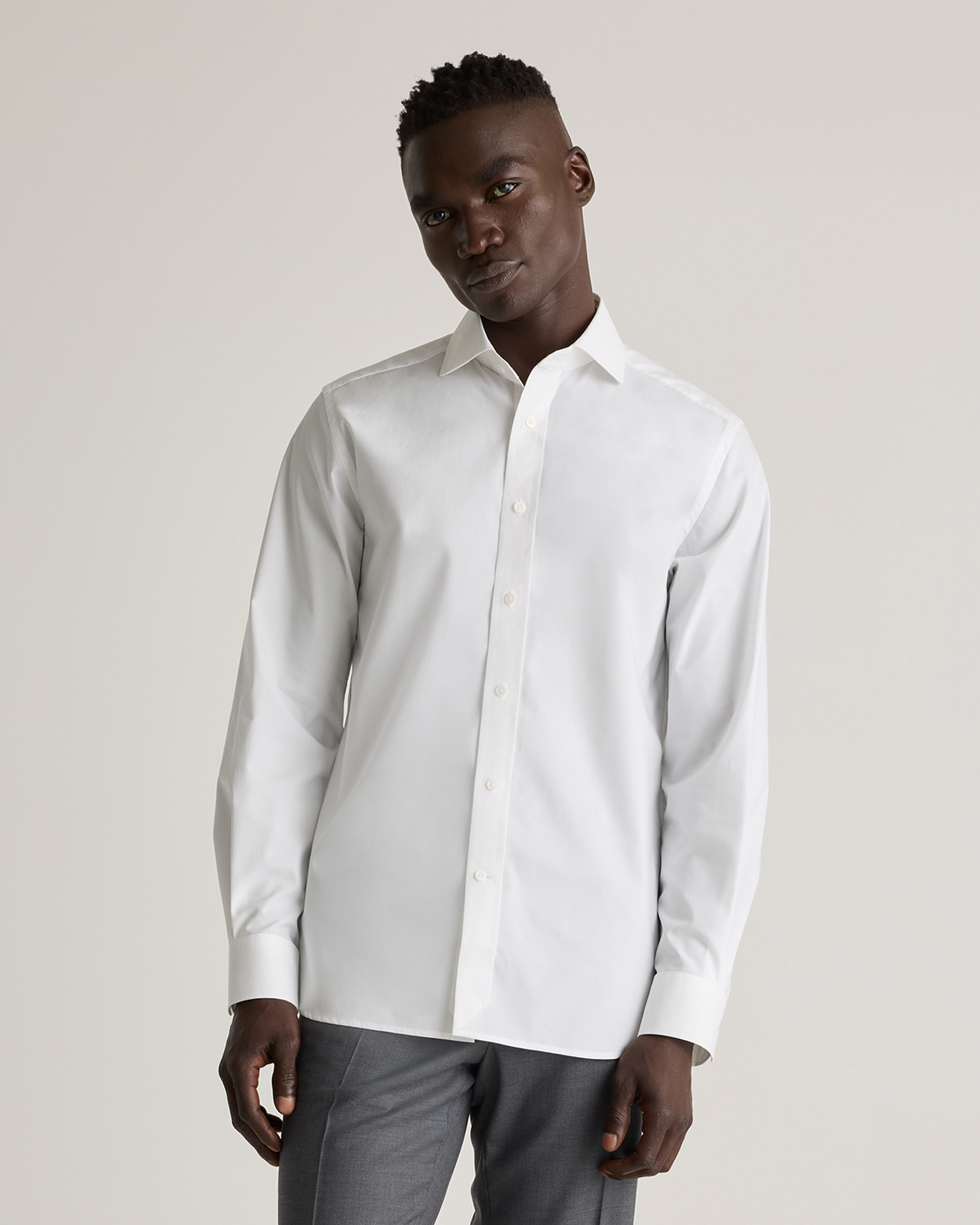 Organic Cotton Stretch Poplin Dress Shirt — Image 29