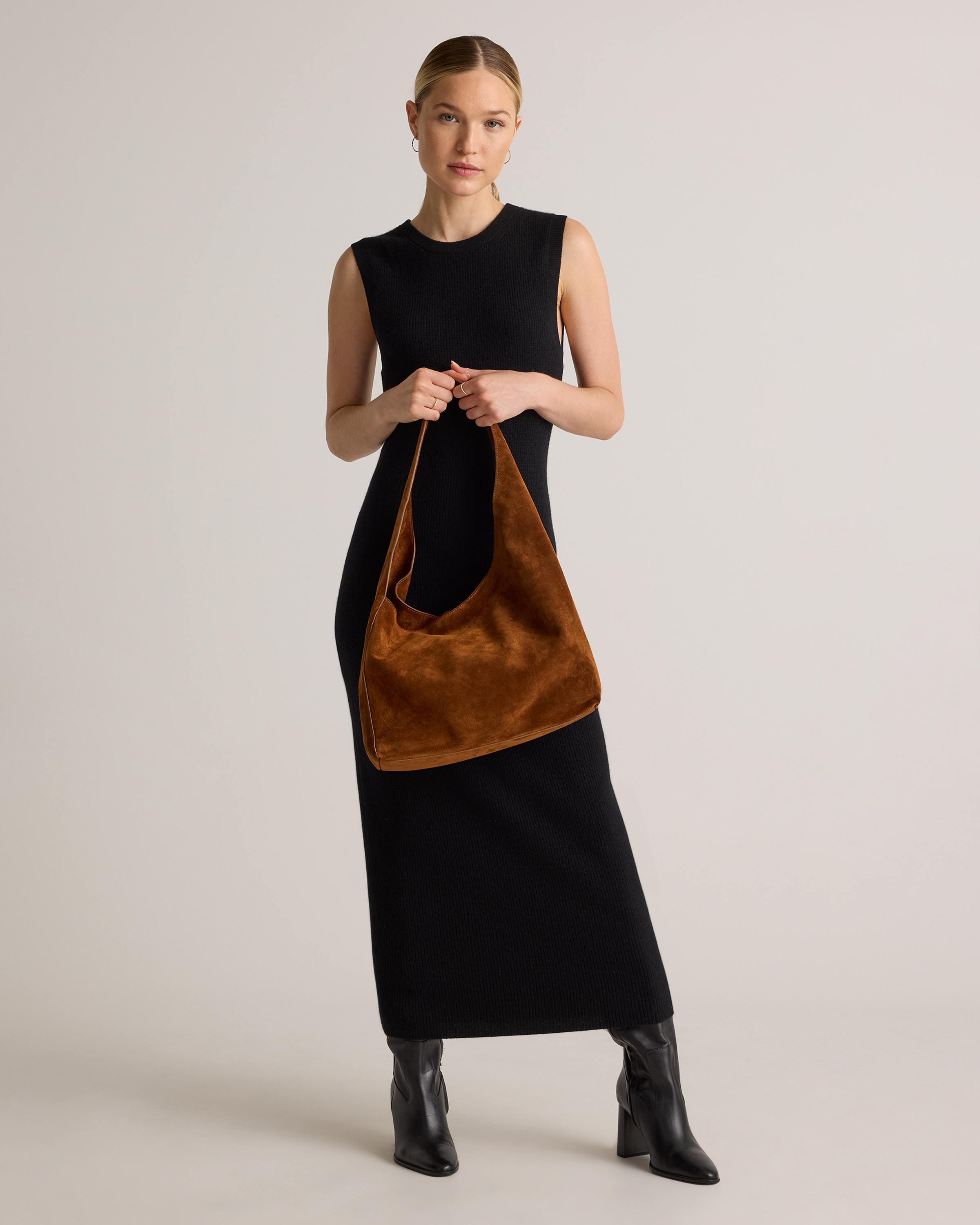 Italian Suede Slouchy Shoulder Bag — Image 22