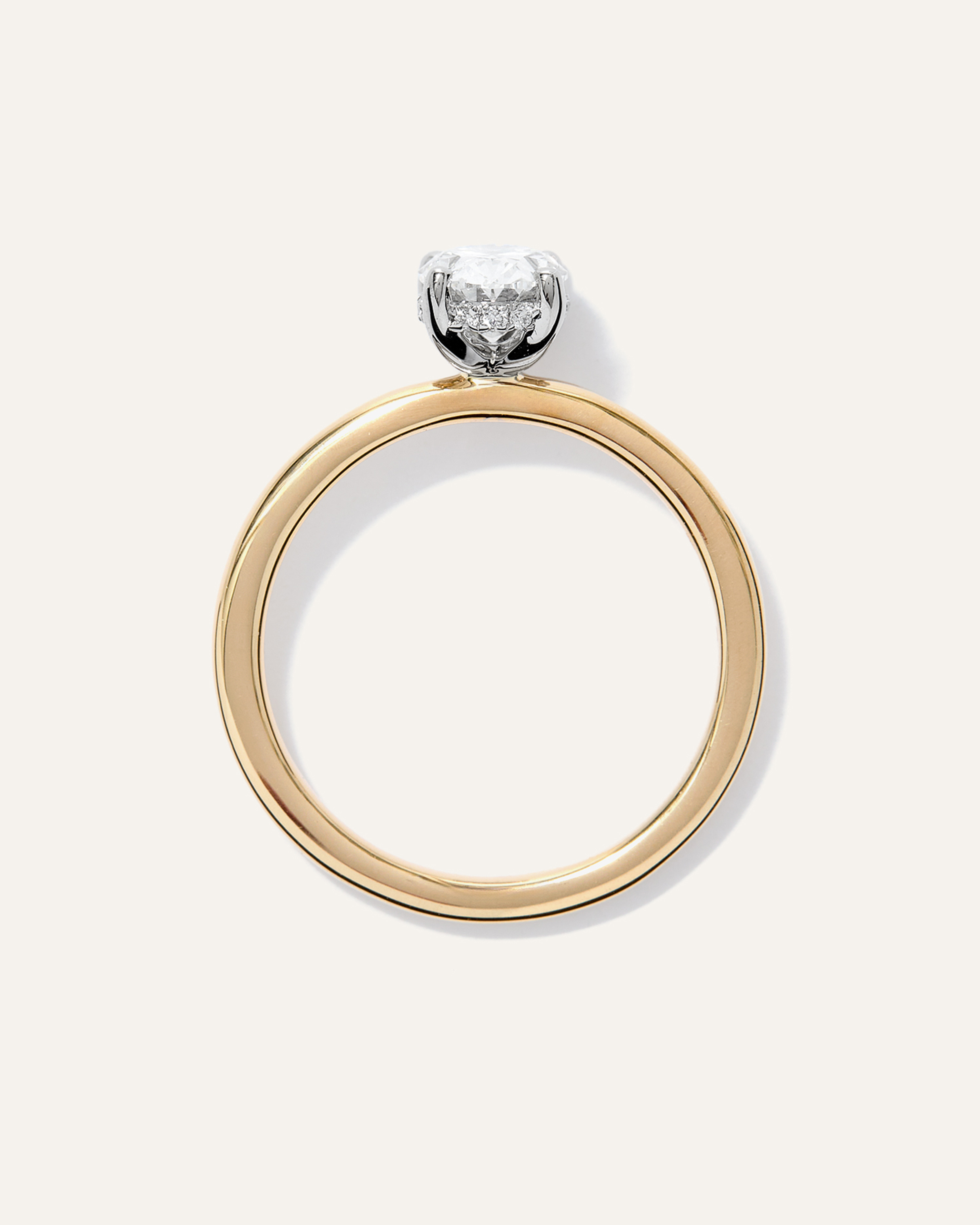 Lab Grown Diamond Oval Petite Hidden Halo Engagement Ring - 1ct — Image 5