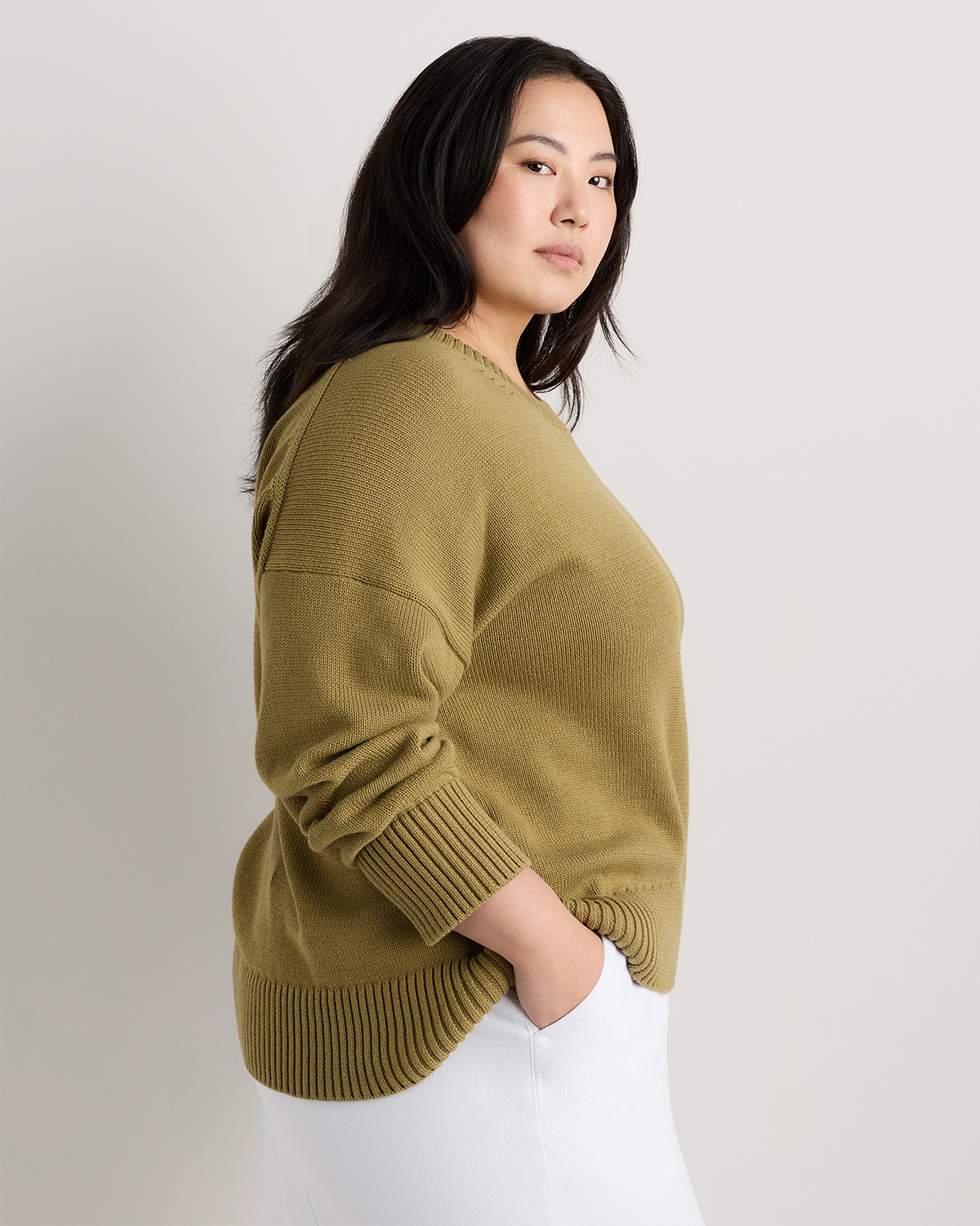100% Organic Cotton Boyfriend Crew Sweater — Image 35