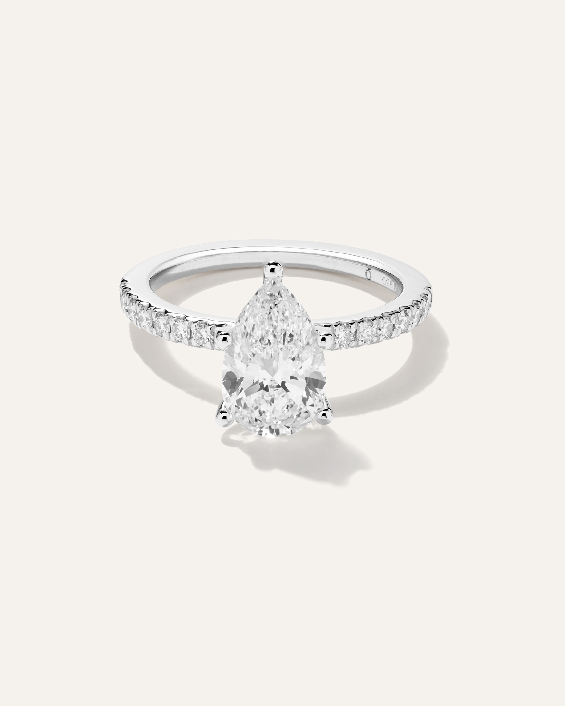 Lab Grown Diamond Pear Petite Pave Engagement Ring - 2ct — Image 9