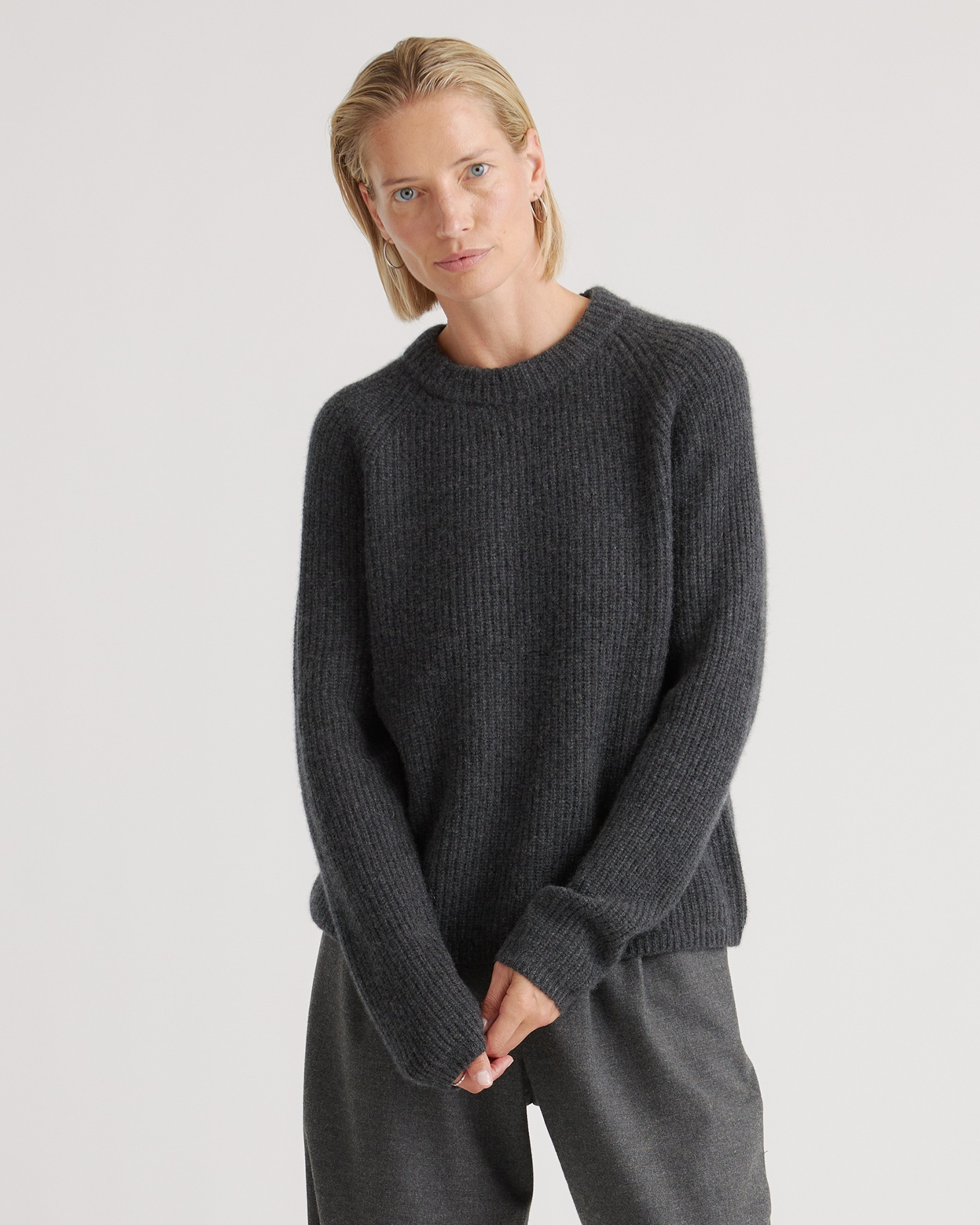 Mongolian Cashmere Fisherman Crewneck Sweater — Image 85