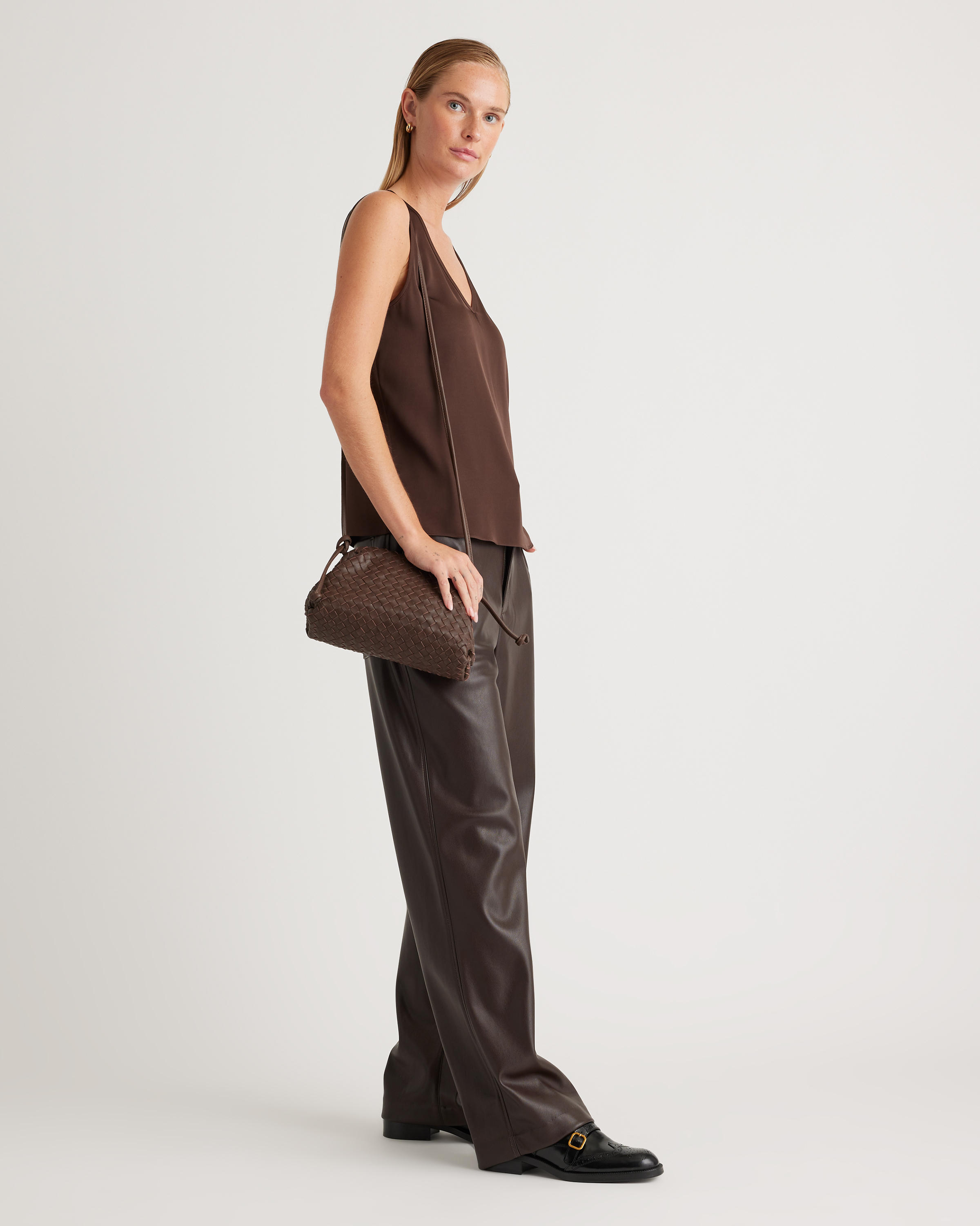 Italian Leather Handwoven Pouch Crossbody Clutch — Image 10