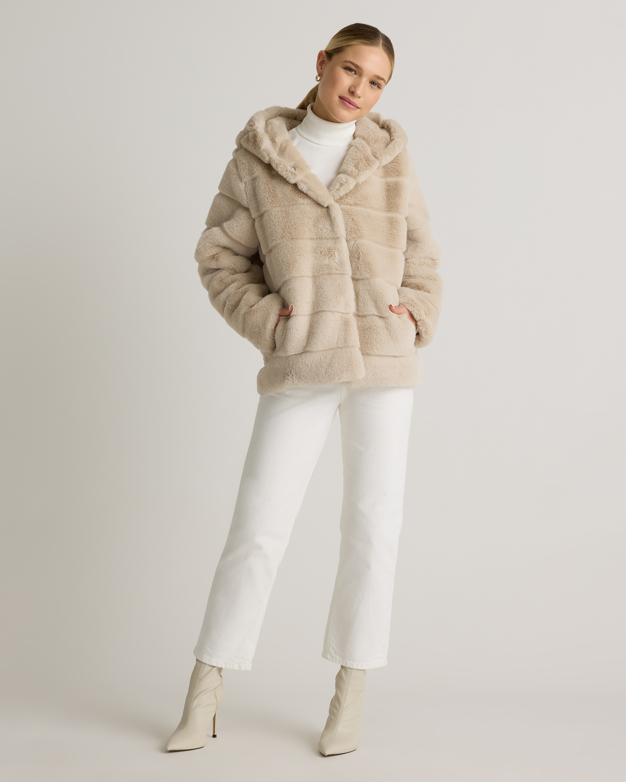 Hooded Faux Fur Jacket — Image 15
