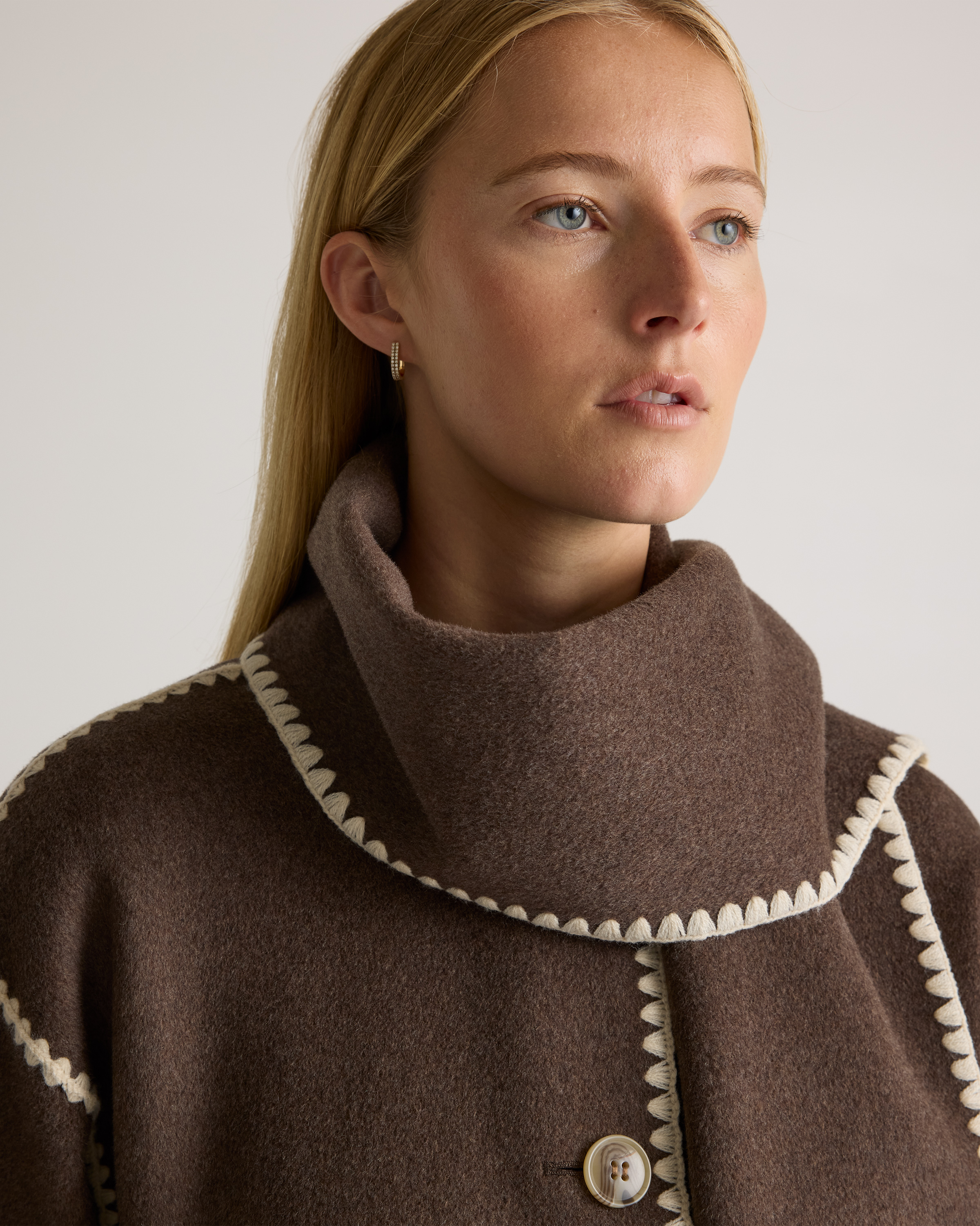 Double-Faced Merino Wool Scarf Coat — Image 5