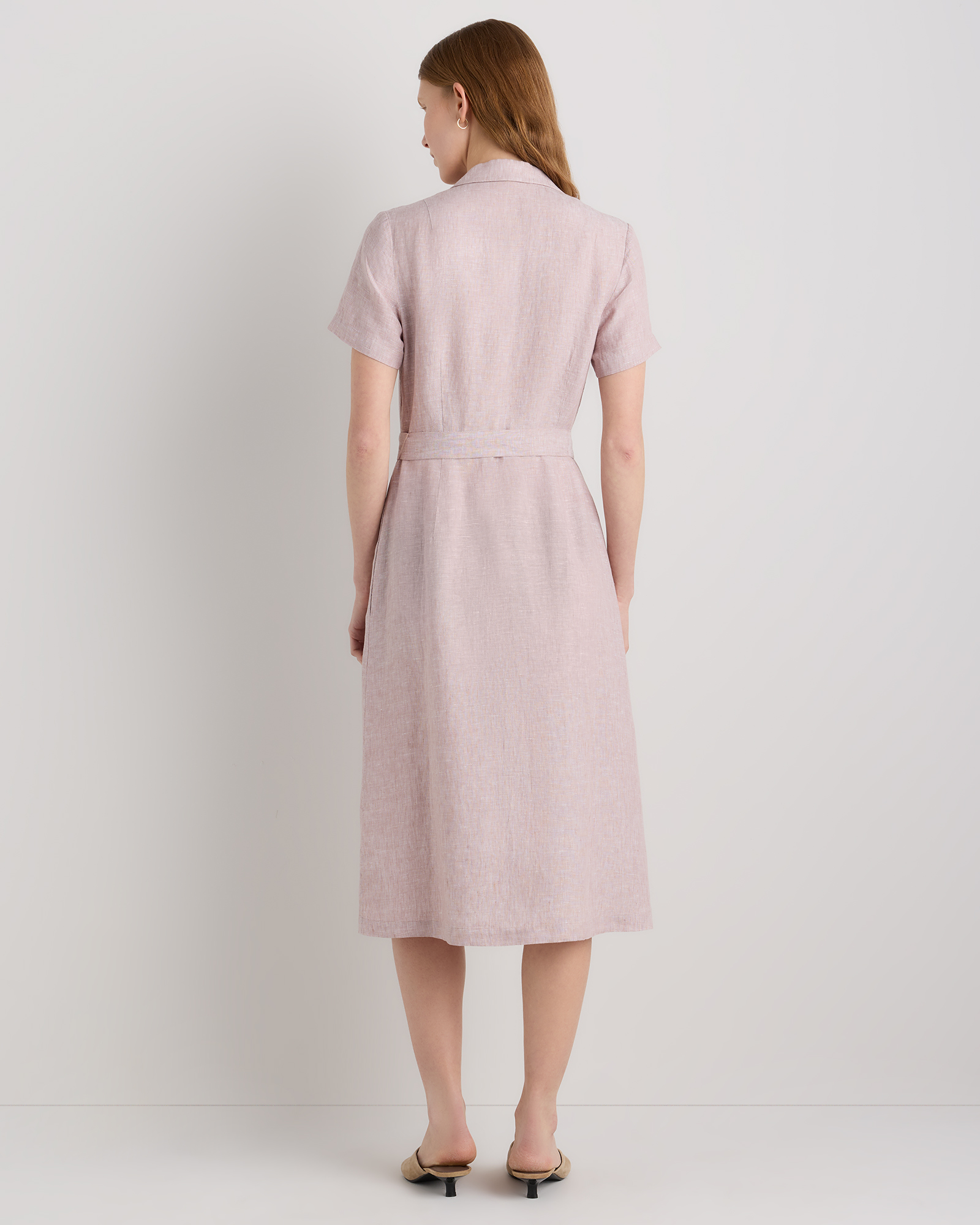 100% European Linen Button Front Dress — Image 77