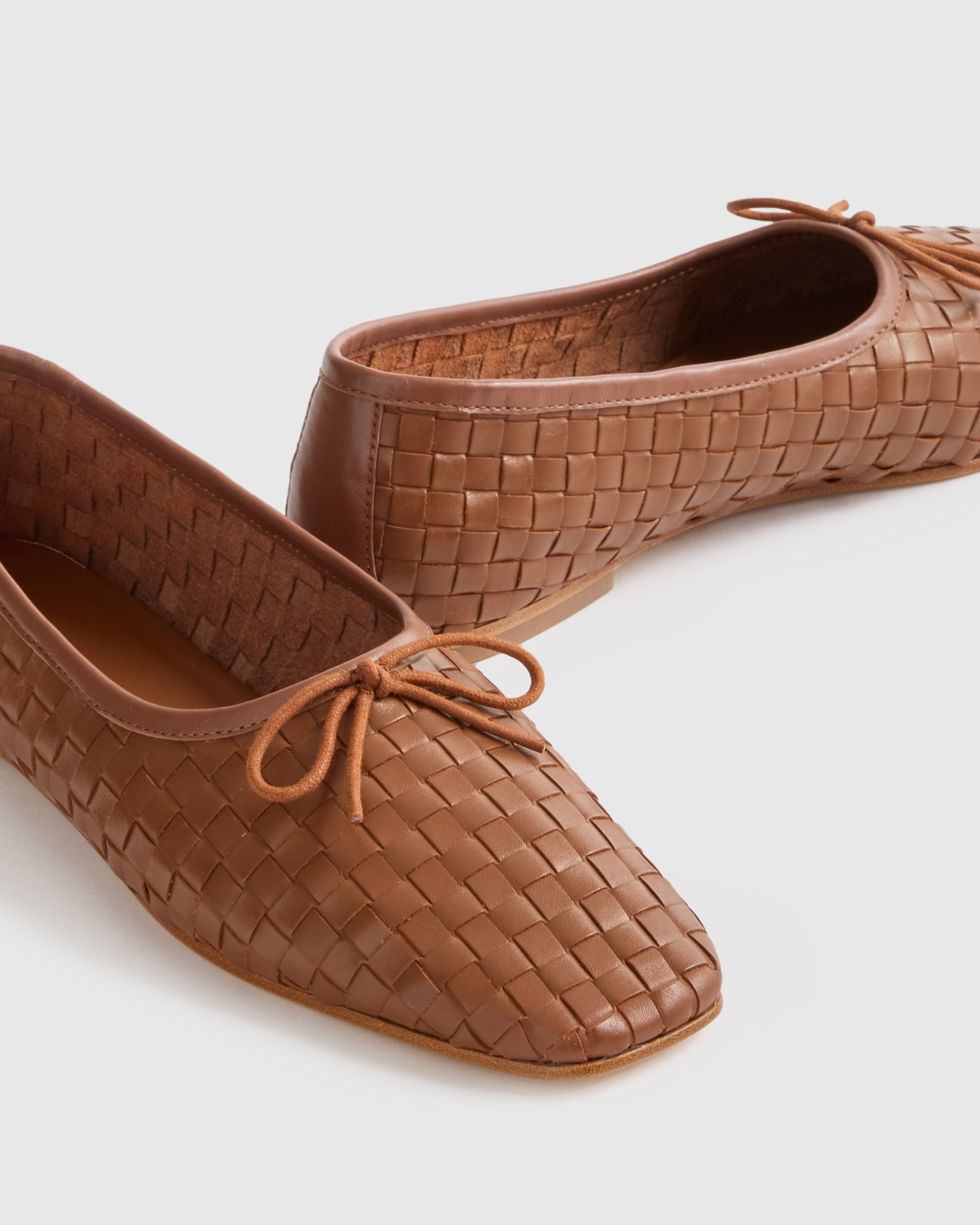 Italian Leather Handwoven Square Toe Ballet Flat — Image 10