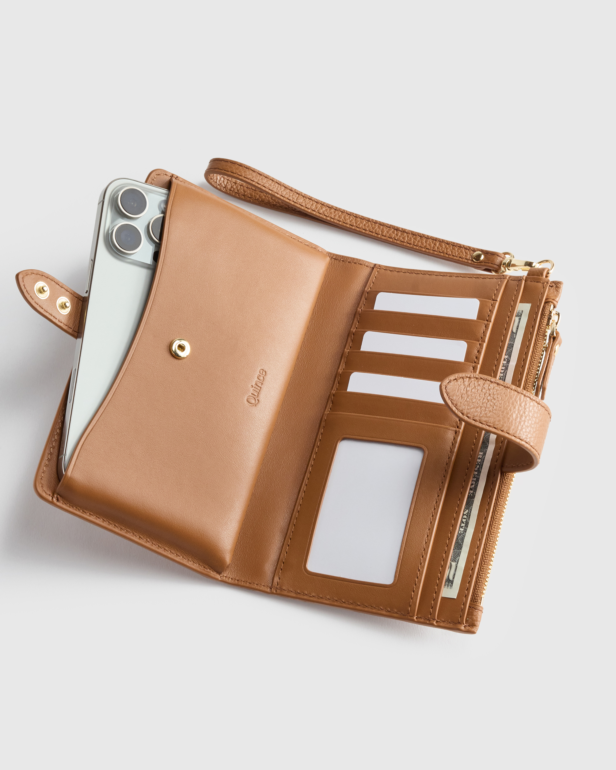 Italian Leather Phone Bi-Fold Wristlet — Image 7