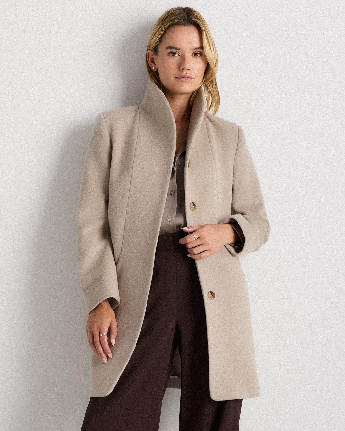 Wool Cashmere Cocoon Coat — Image 46