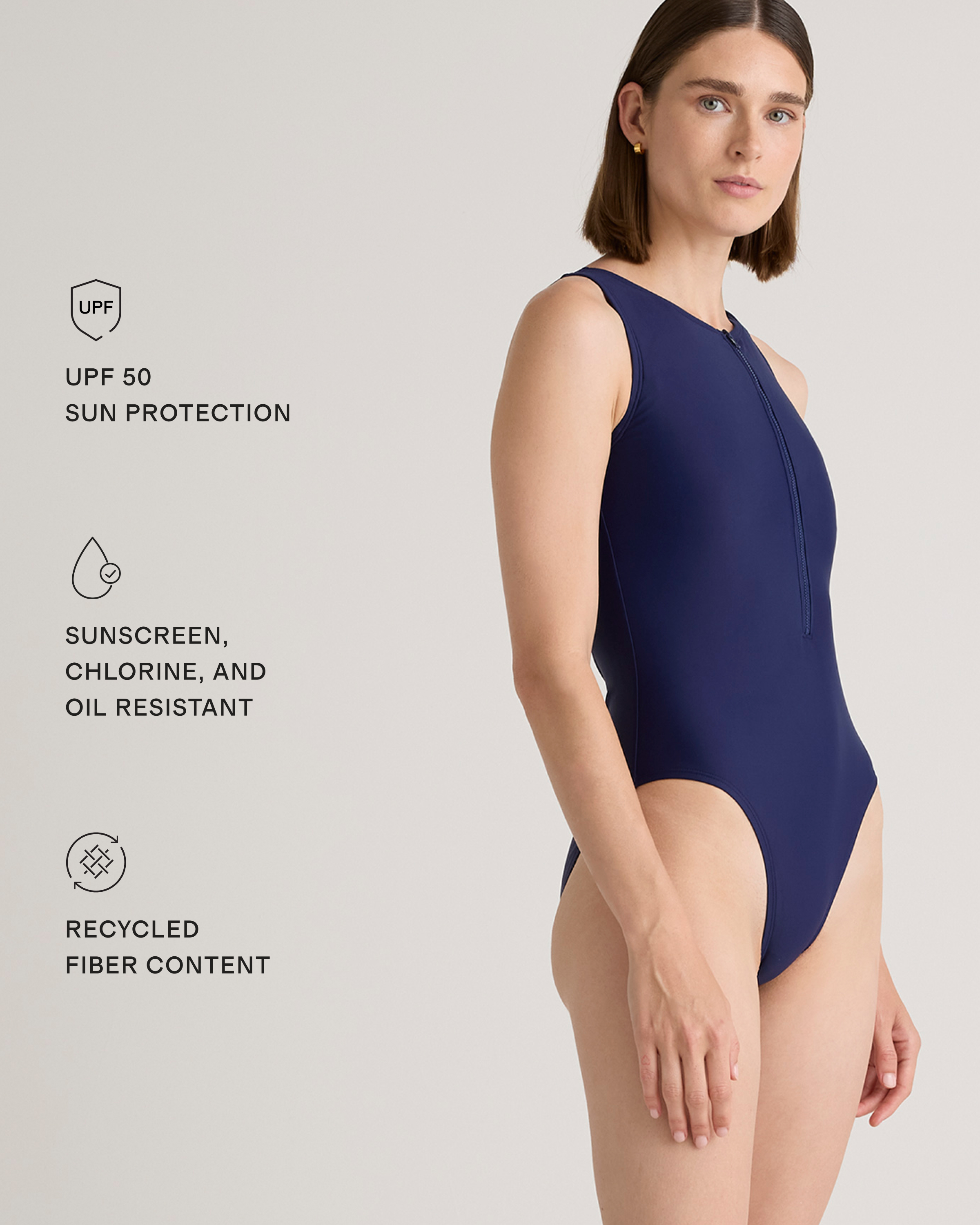 Italian Zip-Front One-Piece Swimsuit — Image 23