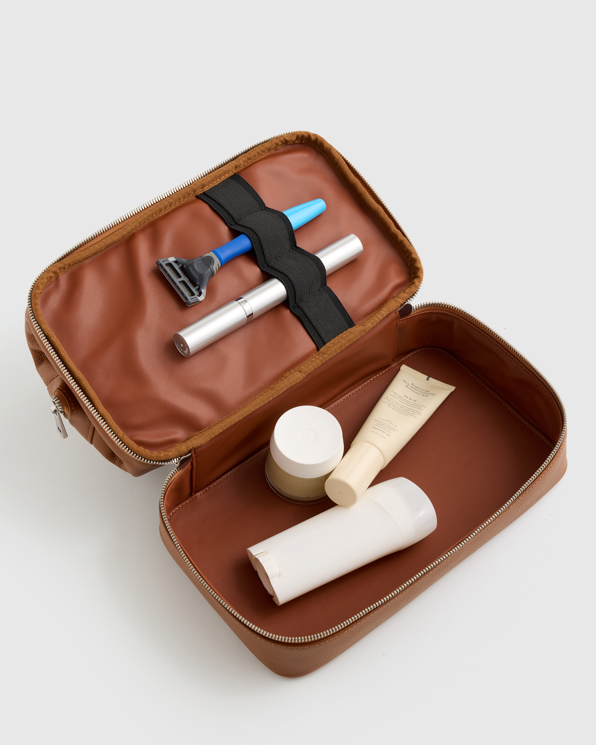 Italian Leather Dual Compartment Toiletry Bag — Image 11
