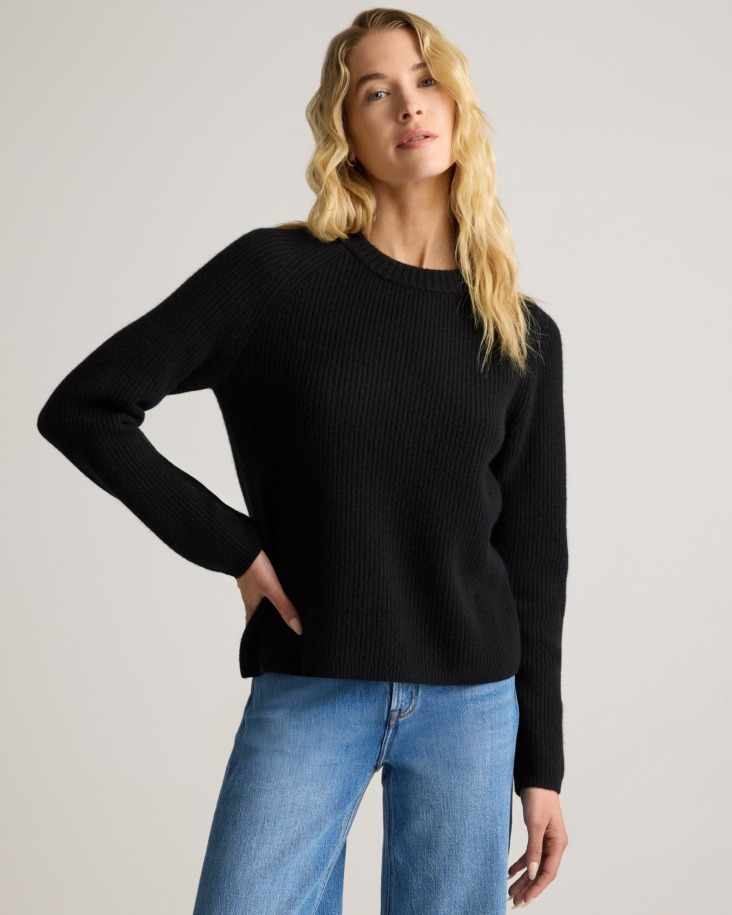 Mongolian Cashmere Fisherman Crewneck Sweater — Image 31