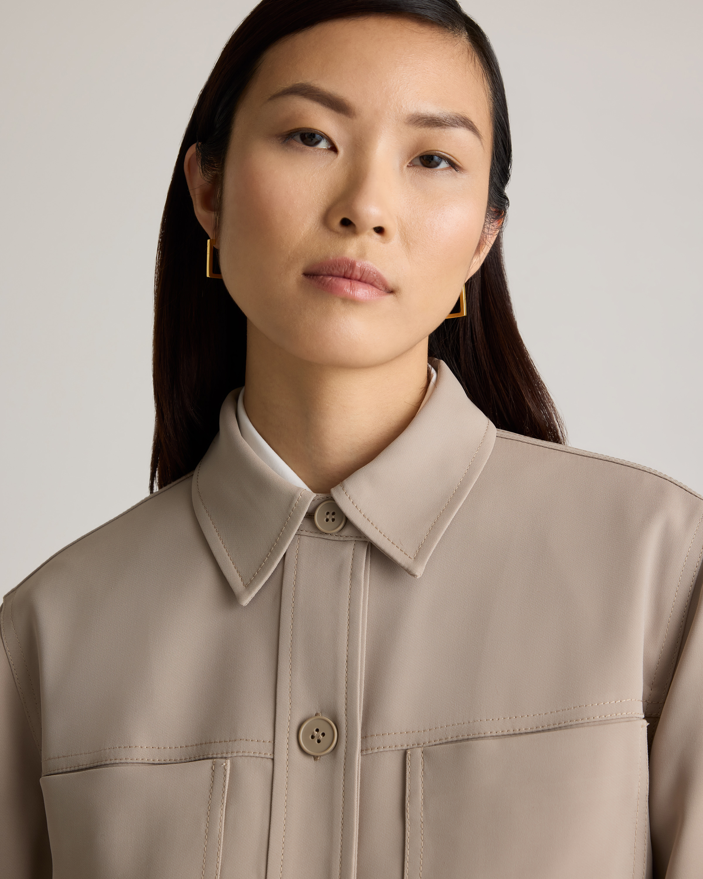Stretch Crepe Cropped Jacket — Image 3
