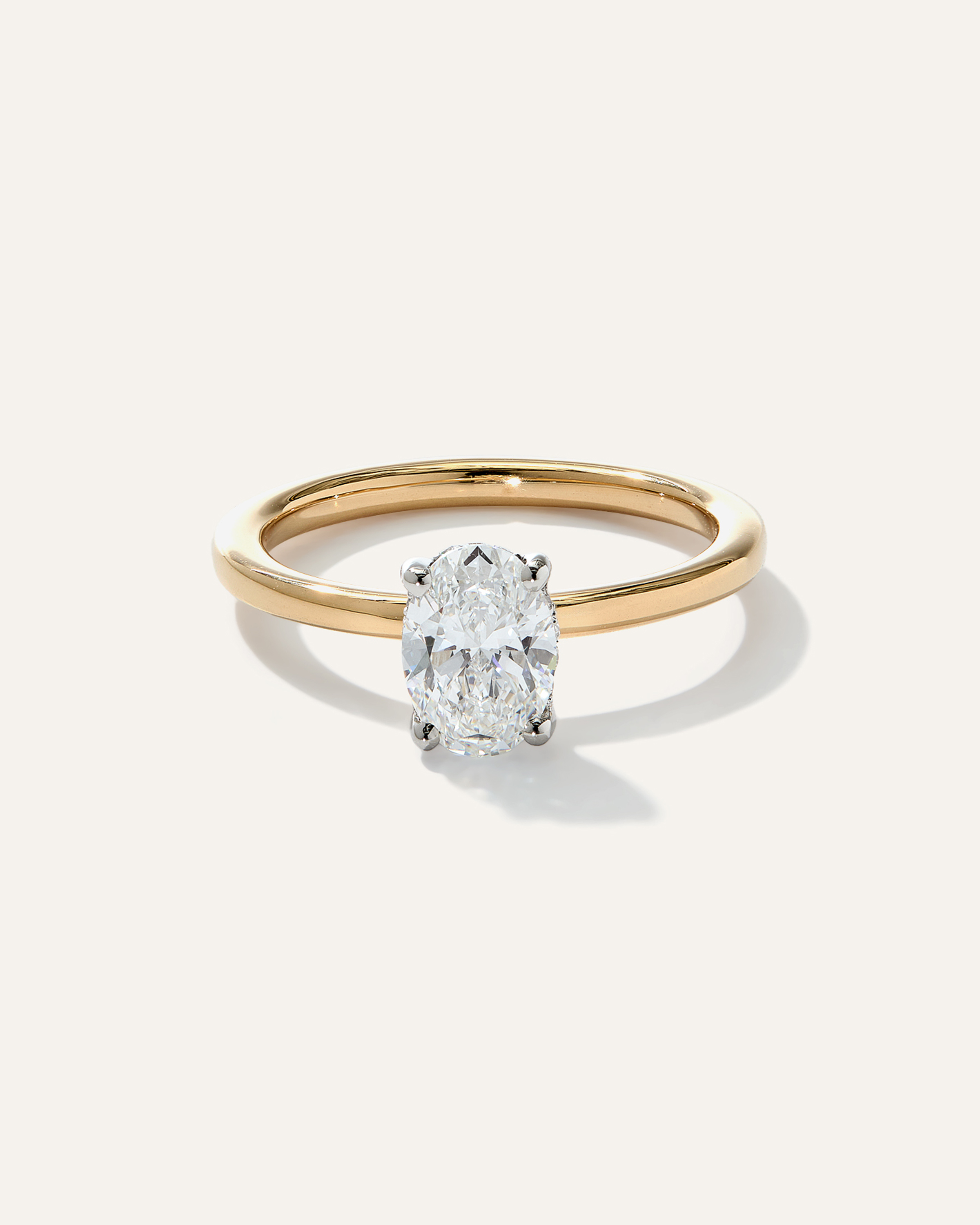 Lab Grown Diamond Oval Petite Hidden Halo Engagement Ring - 1ct — Image 6
