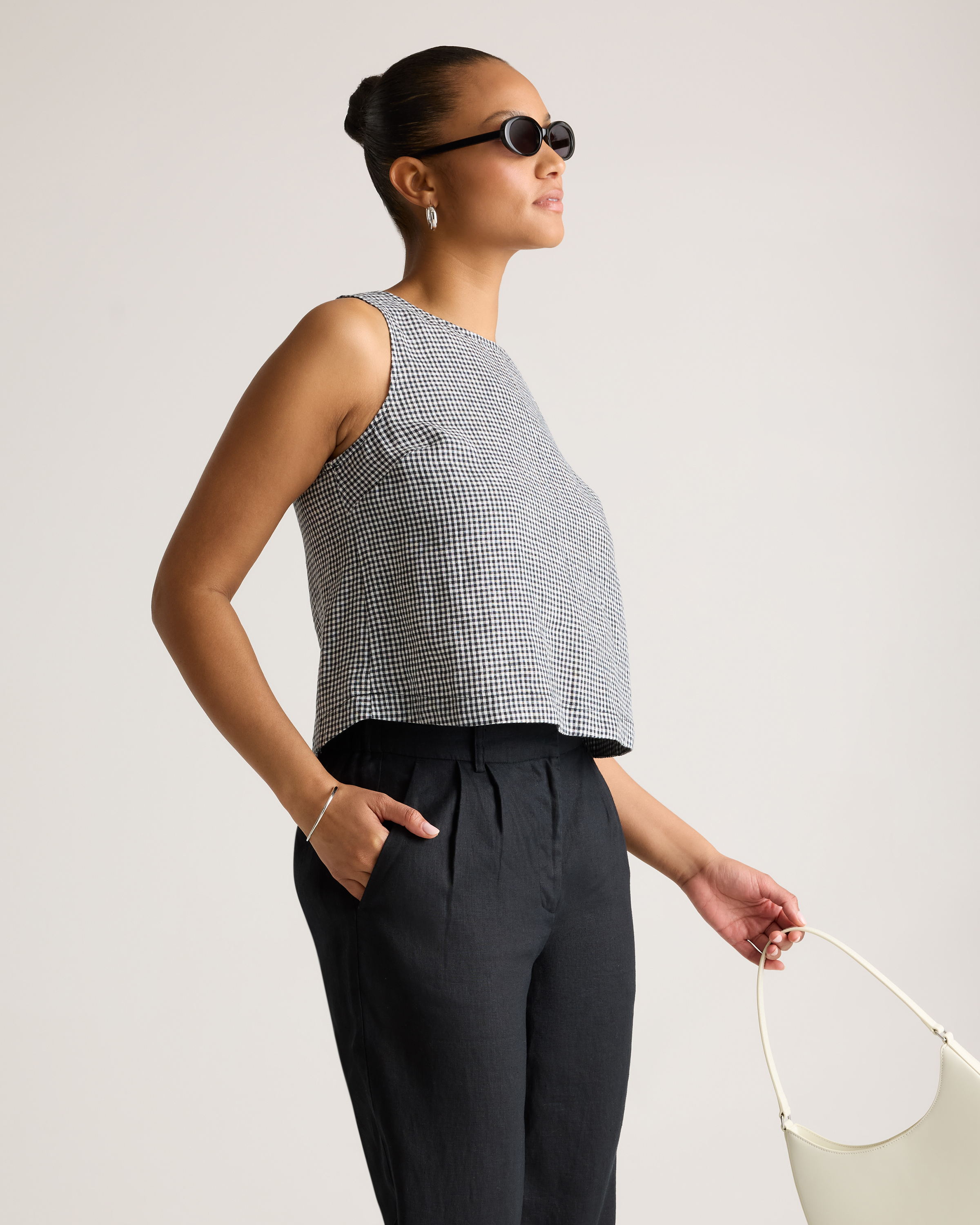 100% European Linen Cropped Tank — Image 12