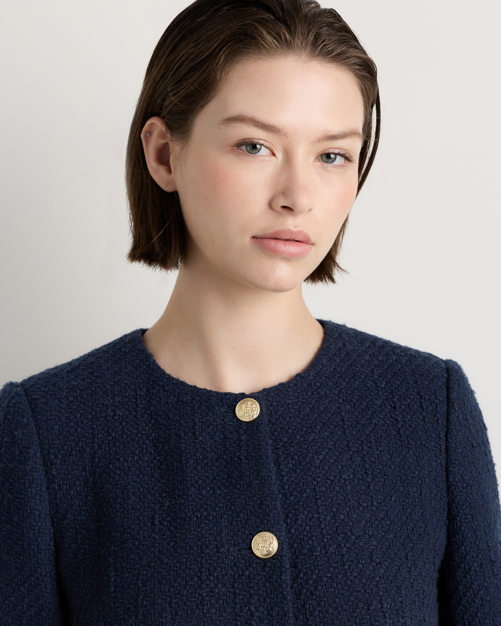 Tweed Collarless Jacket — Image 3