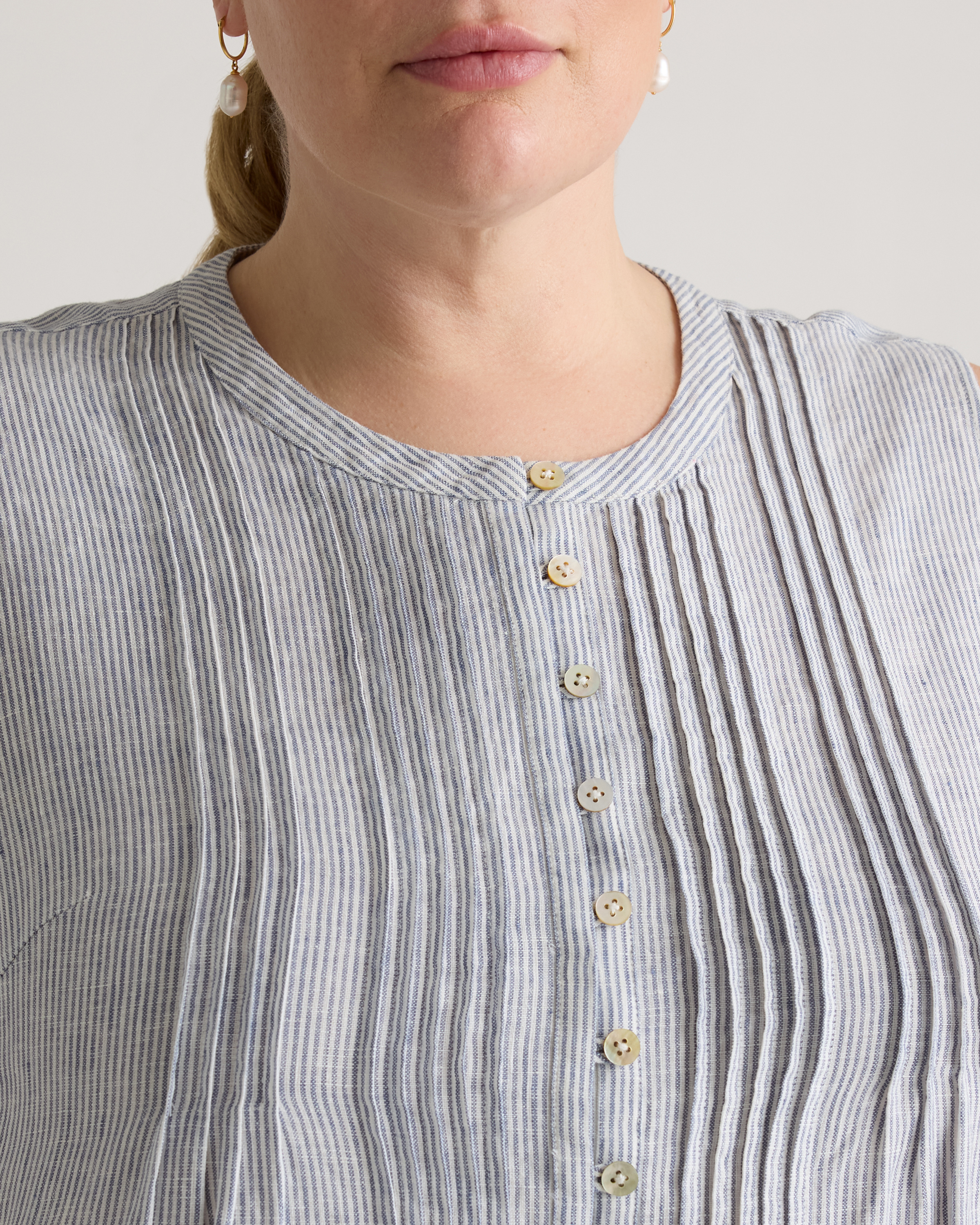 100% European Linen Sleeveless Swing Dress — Image 3