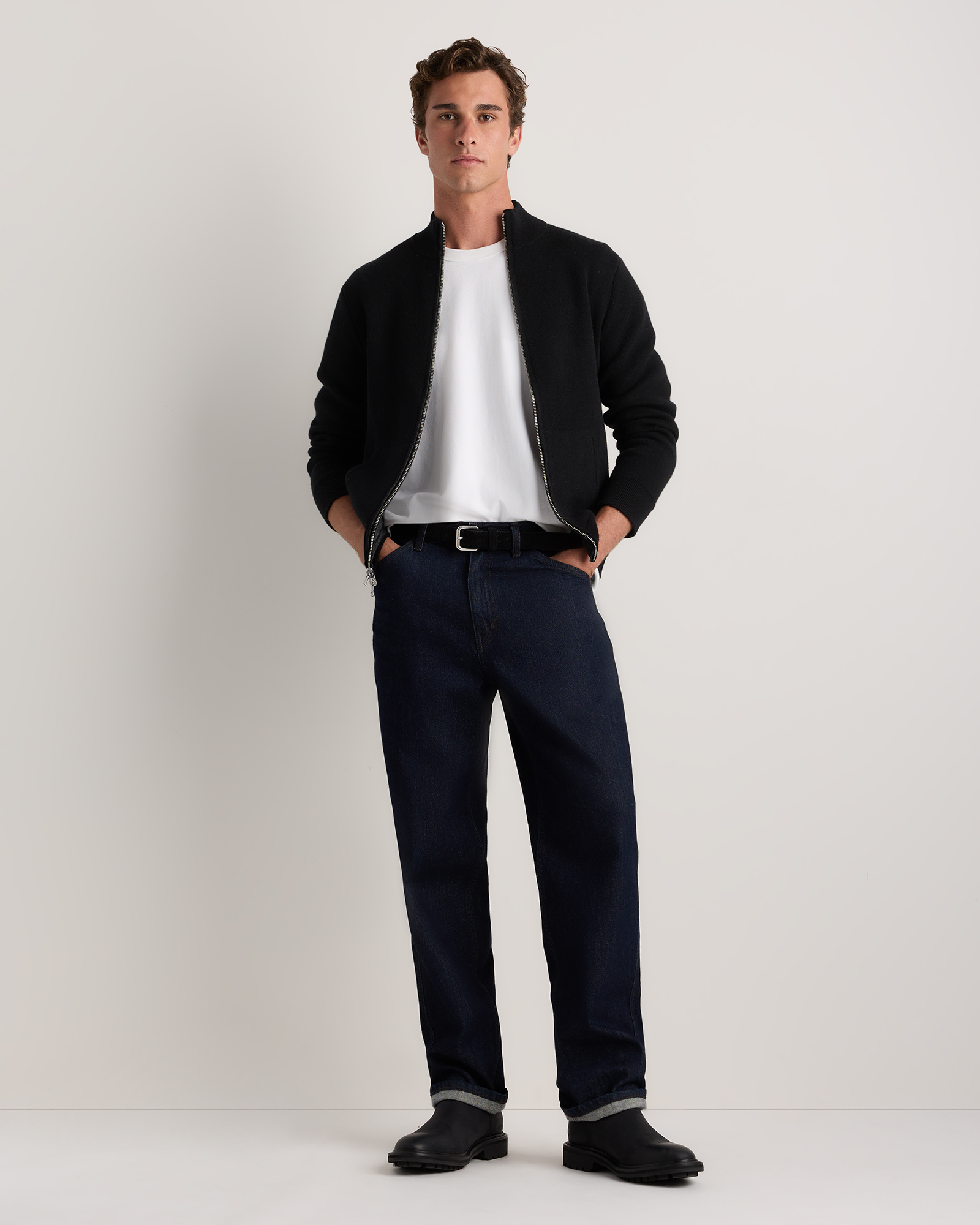 100% Reversible Cashmere Full Zip Sweater — Image 15