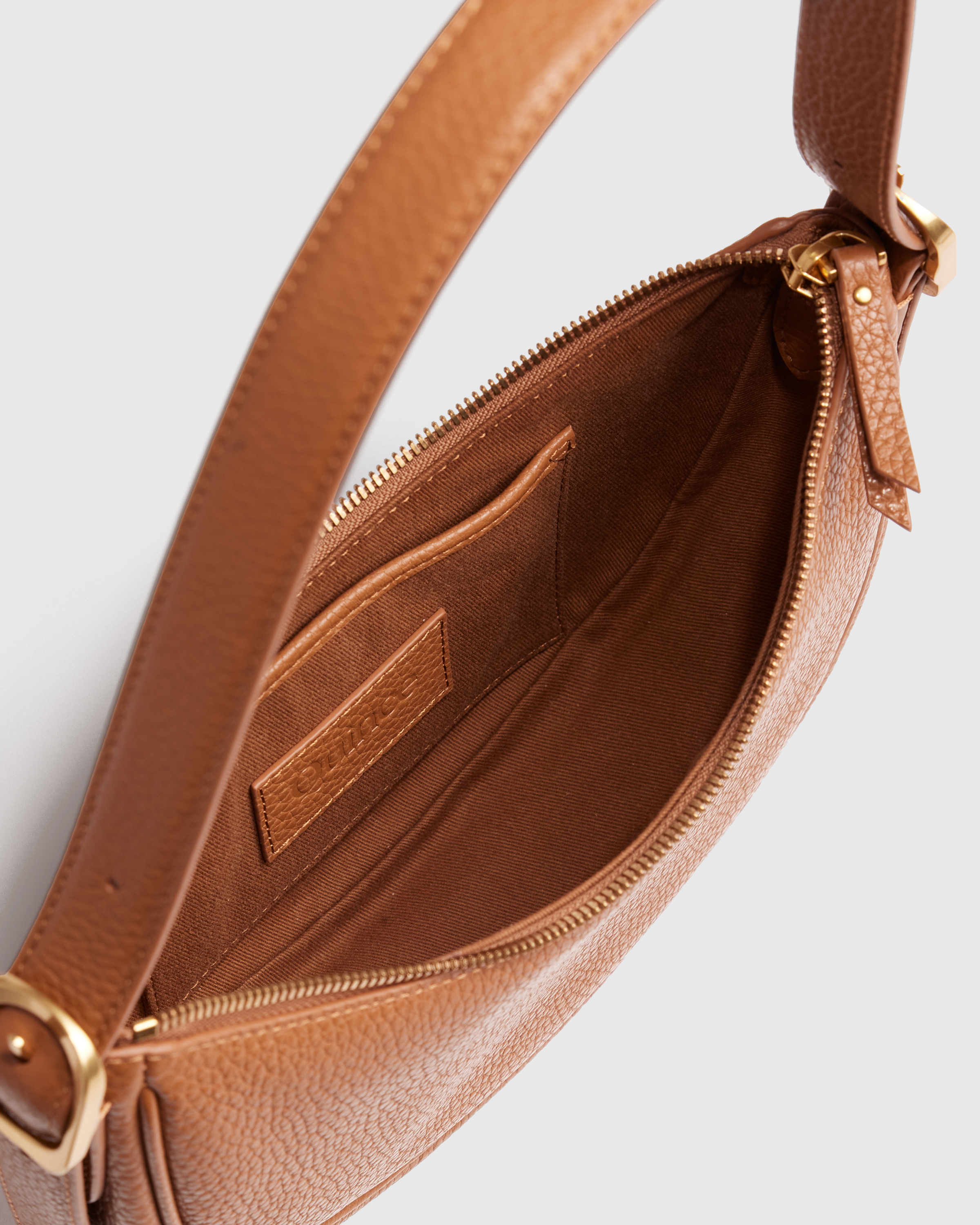 Italian Leather Mini Crescent Shoulder Bag — Image 6