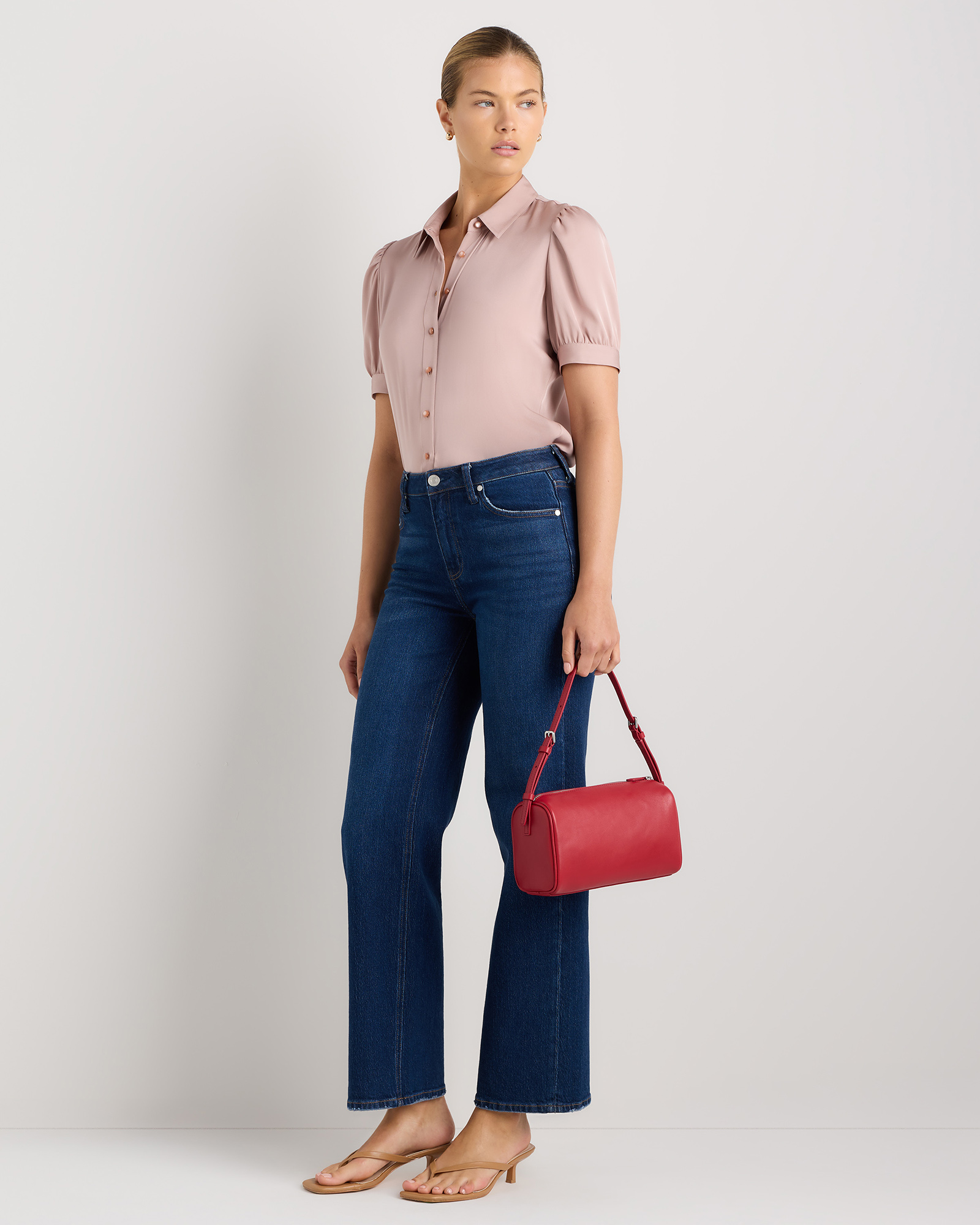 Italian Leather Mini Barrel Shoulder Bag — Image 31