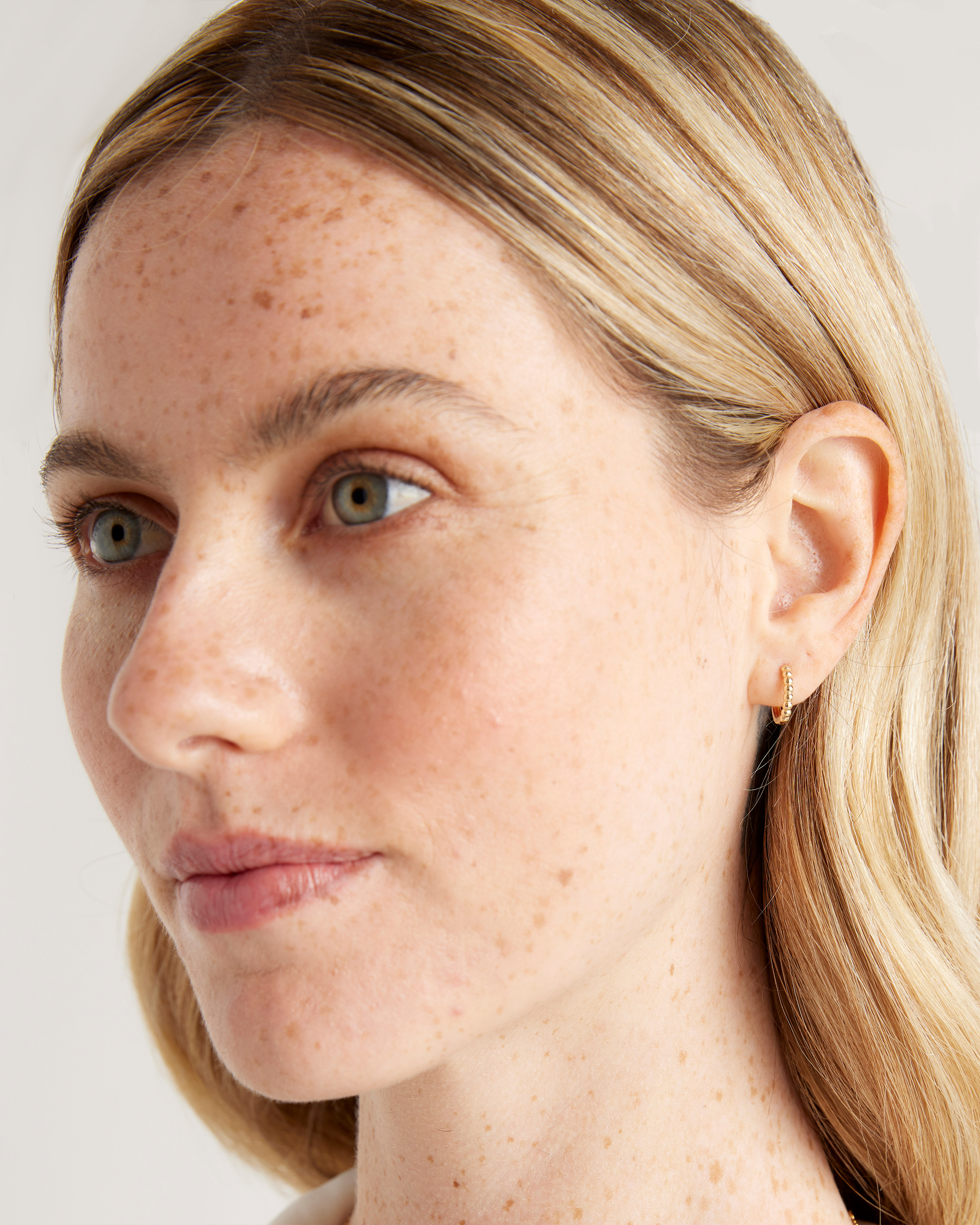 14K Gold Beaded Hoops — Image 4