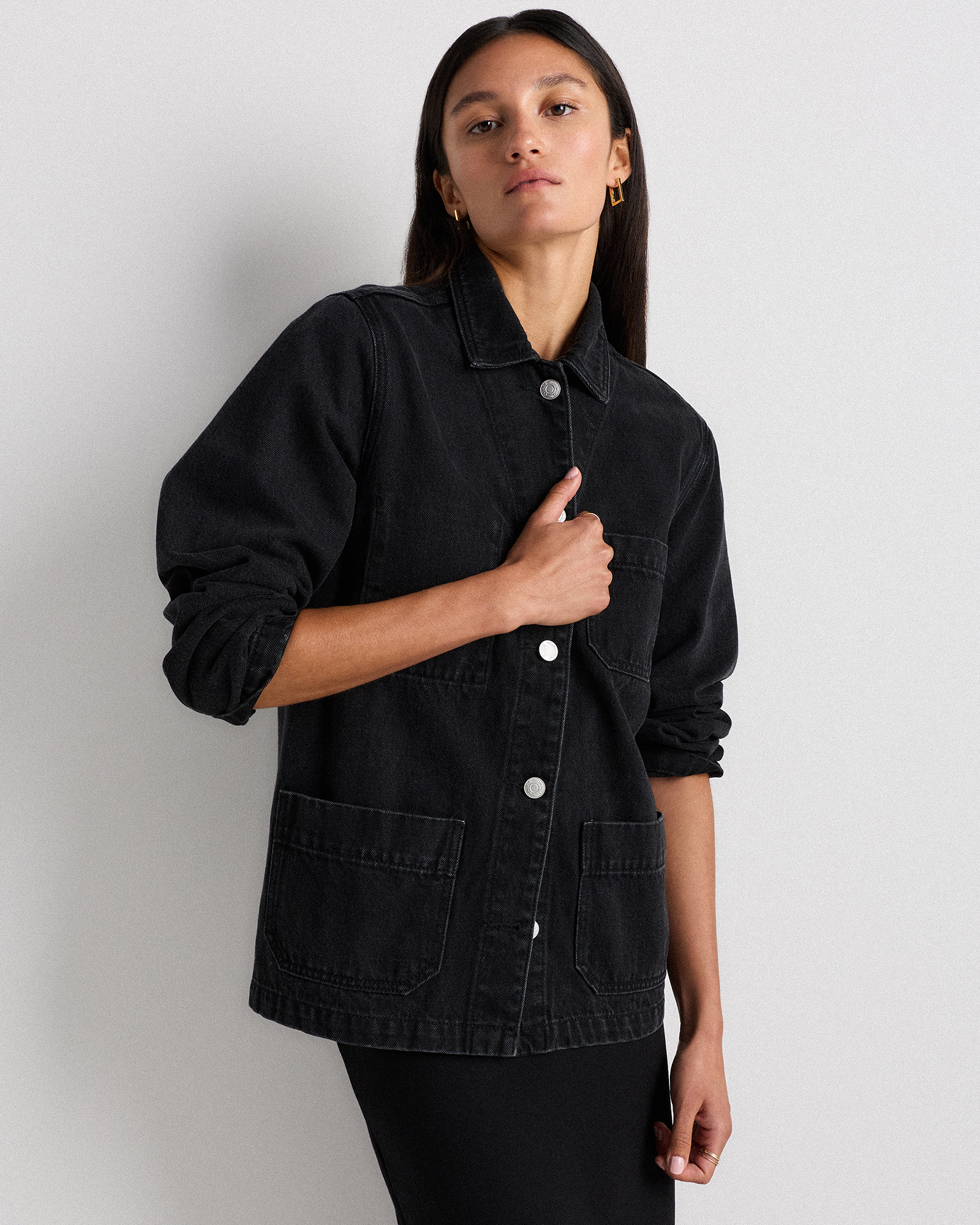 100% Organic Cotton Denim Chore Jacket — Image 17