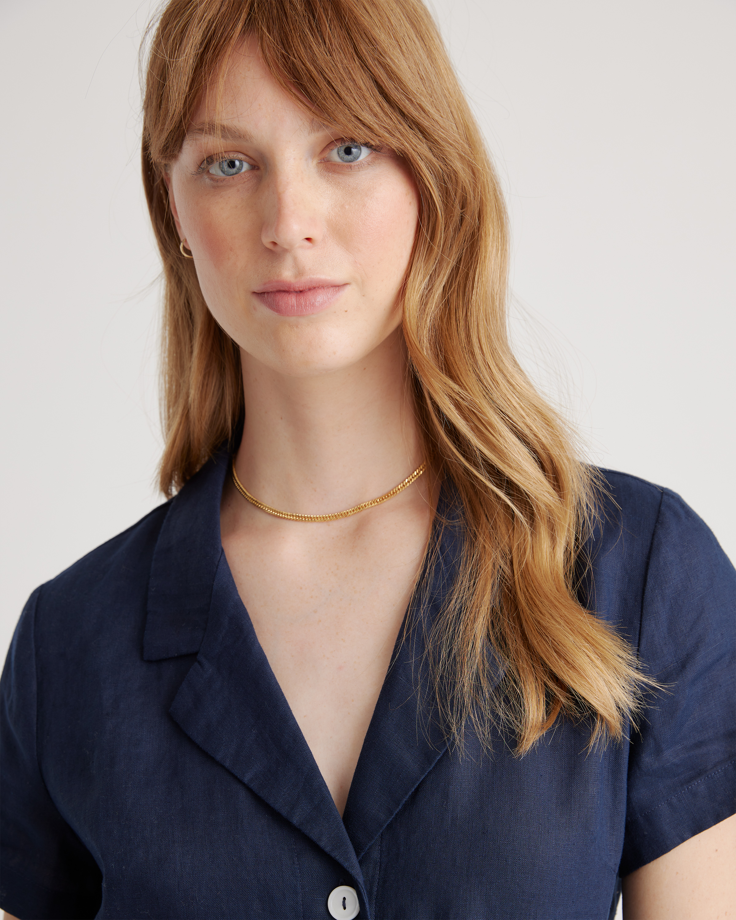 100% European Linen Button Front Dress — Image 8