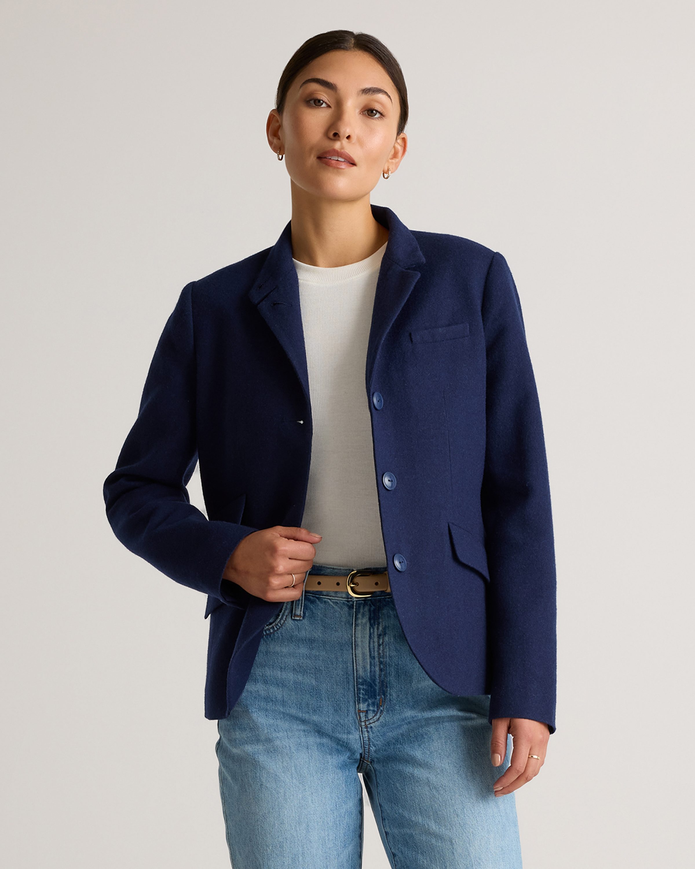 Italian Wool Stand Collar Blazer — Image 16