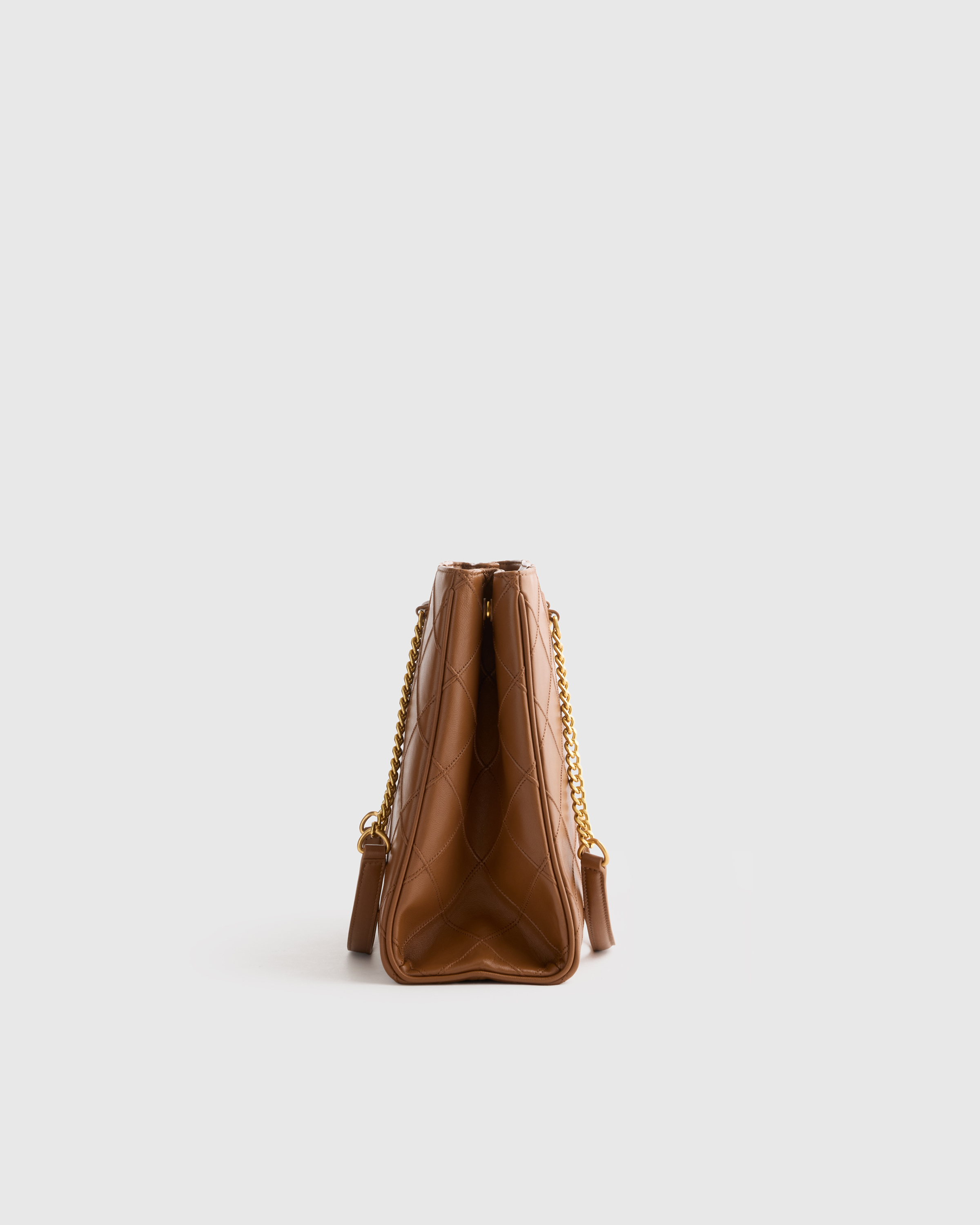 Italian Leather Diamond Stitch Tote — Image 8
