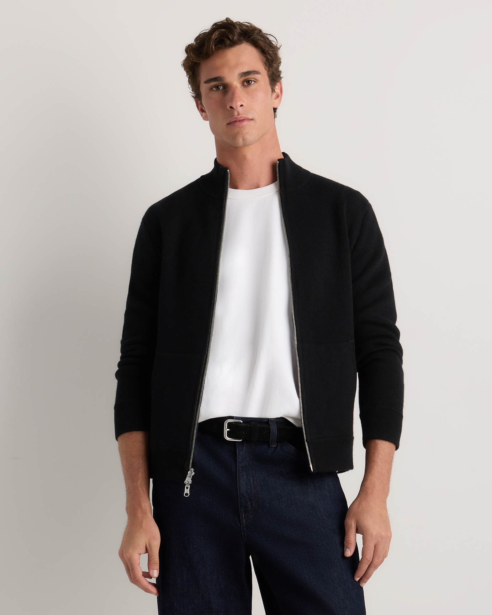 100% Reversible Cashmere Full Zip Sweater — Image 12
