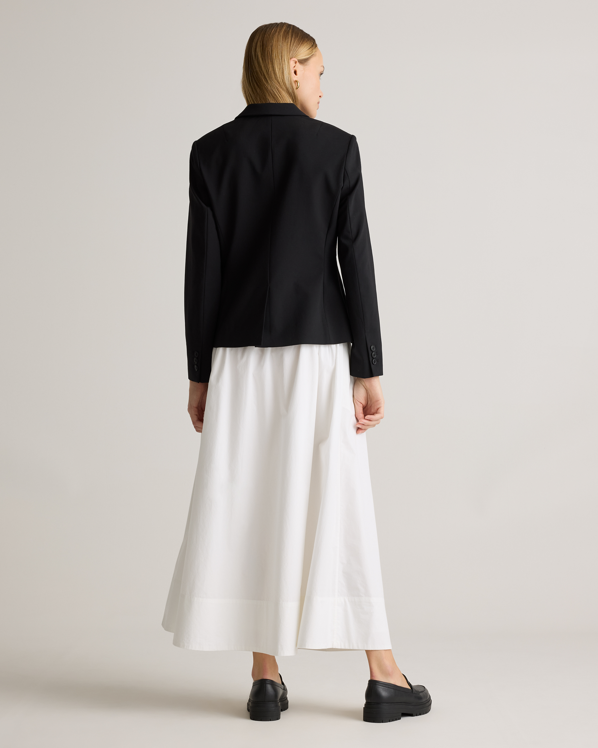 100% Organic Cotton Poplin A-line Maxi Skirt — Image 17