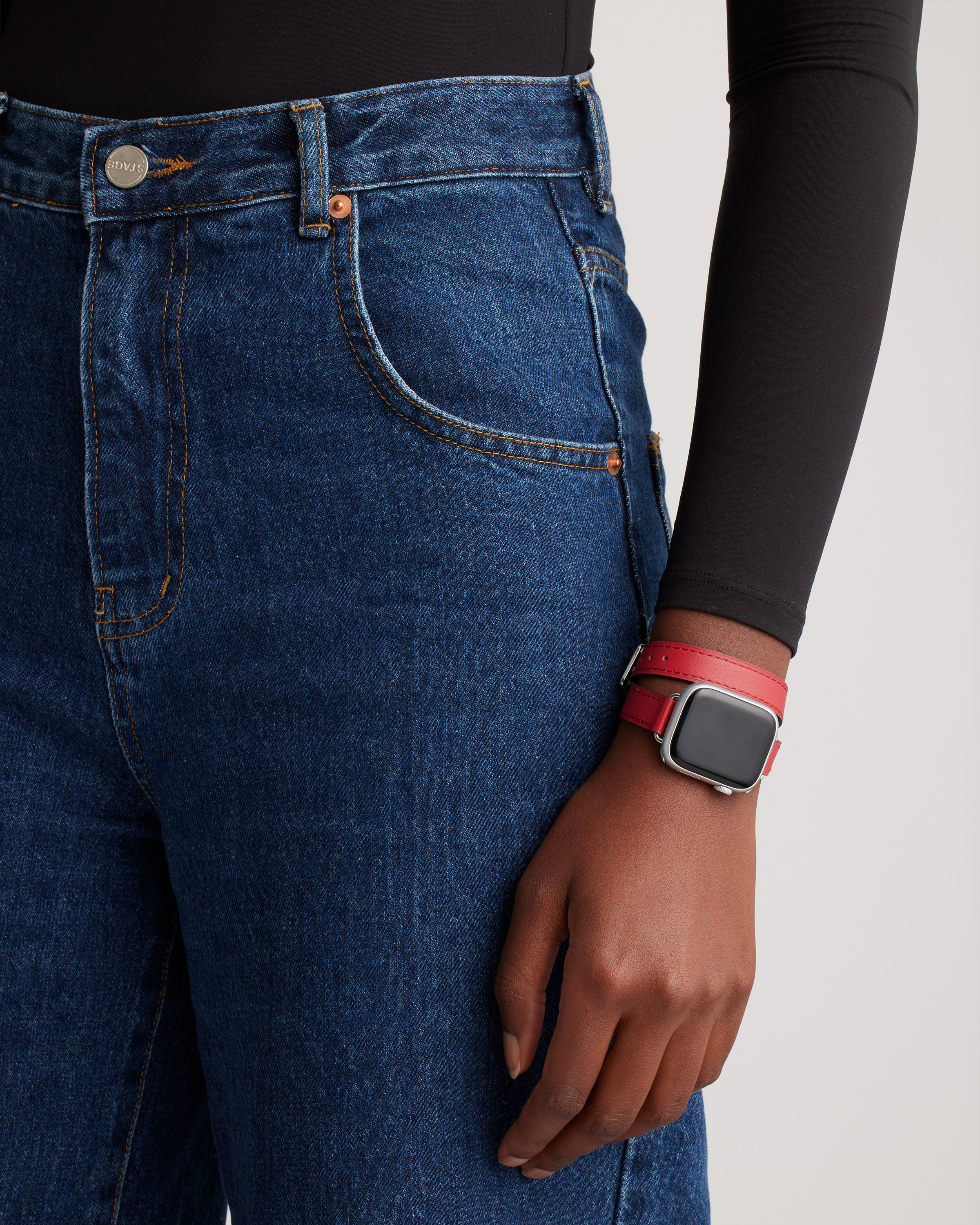 Leather Double Wrap Smartwatch Band — Image 3