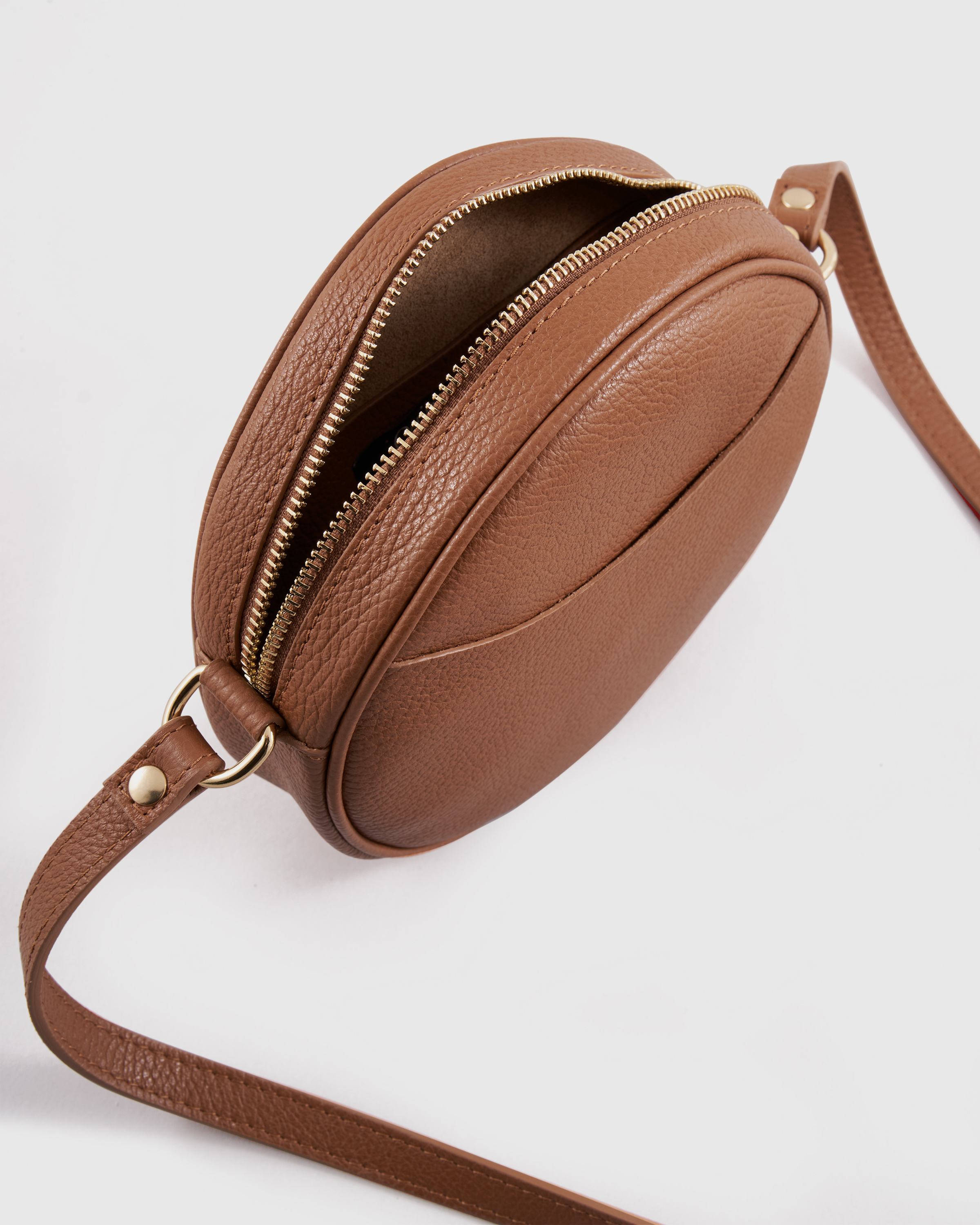 Italian Leather Circle Crossbody Bag — Image 10