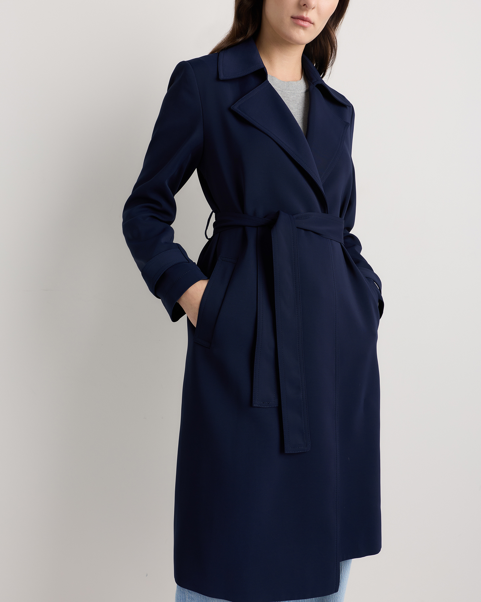 Stretch Crepe Trench Coat — Image 27
