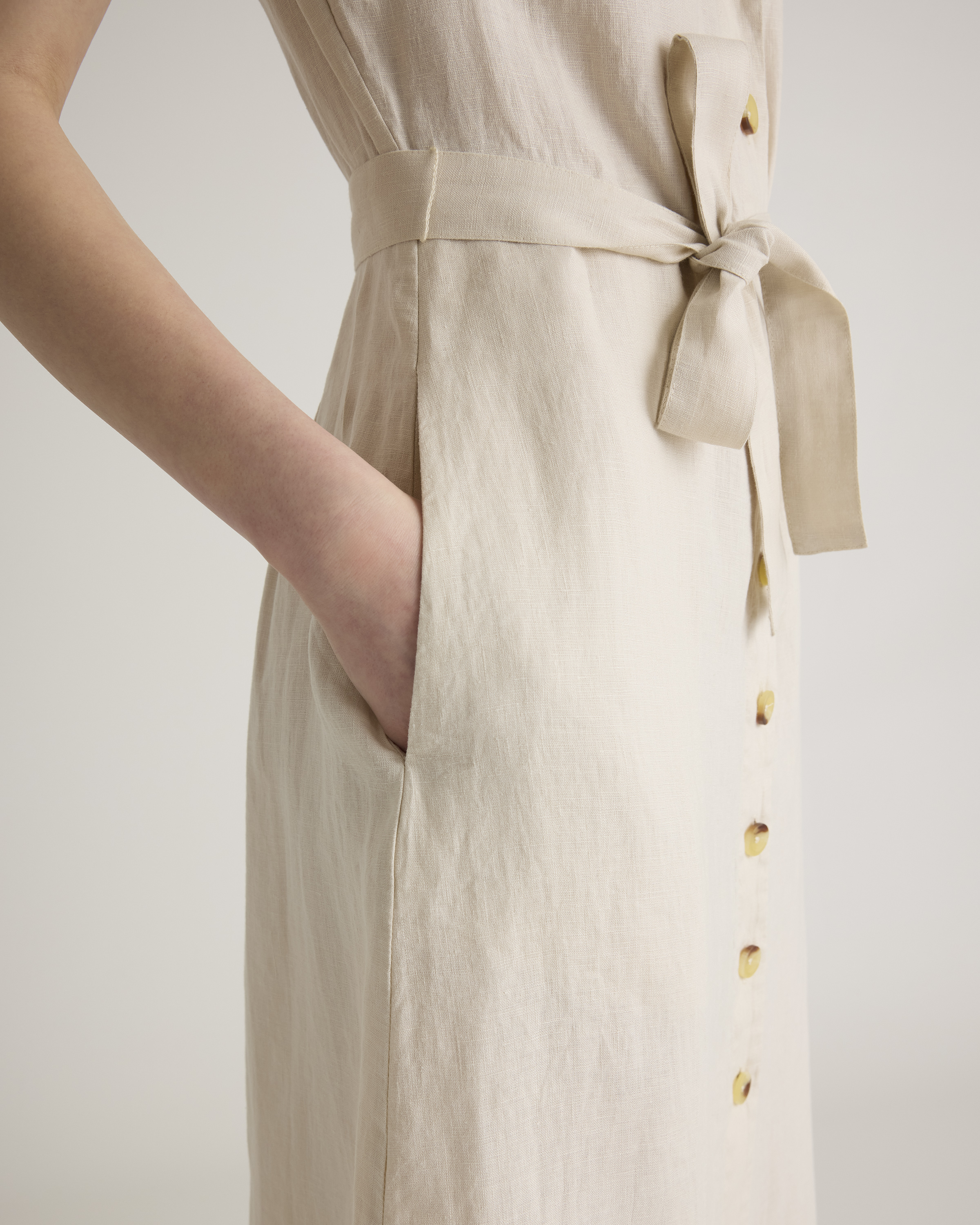 100% European Linen Button Front Dress — Image 21