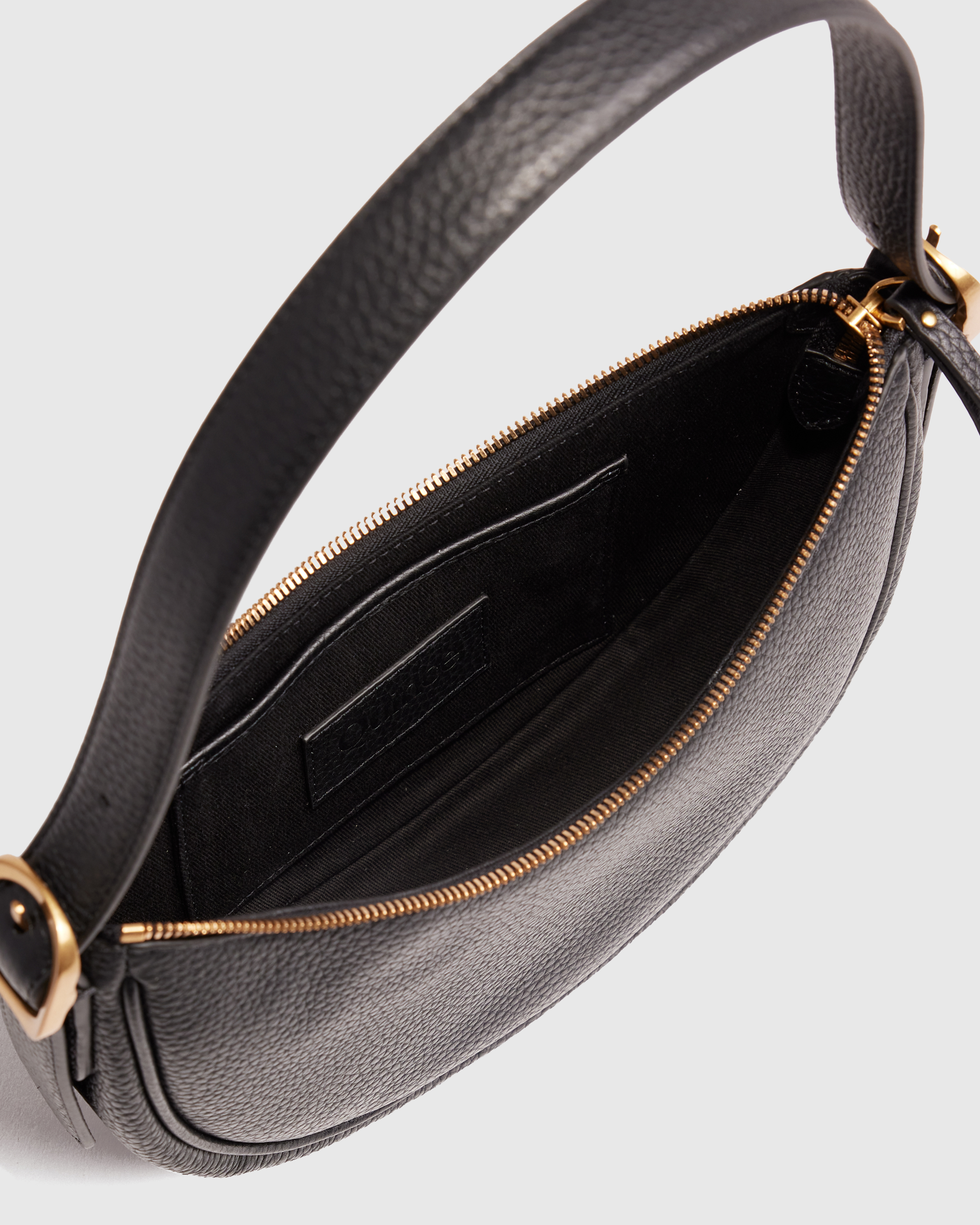 Italian Leather Mini Crescent Shoulder Bag — Image 9